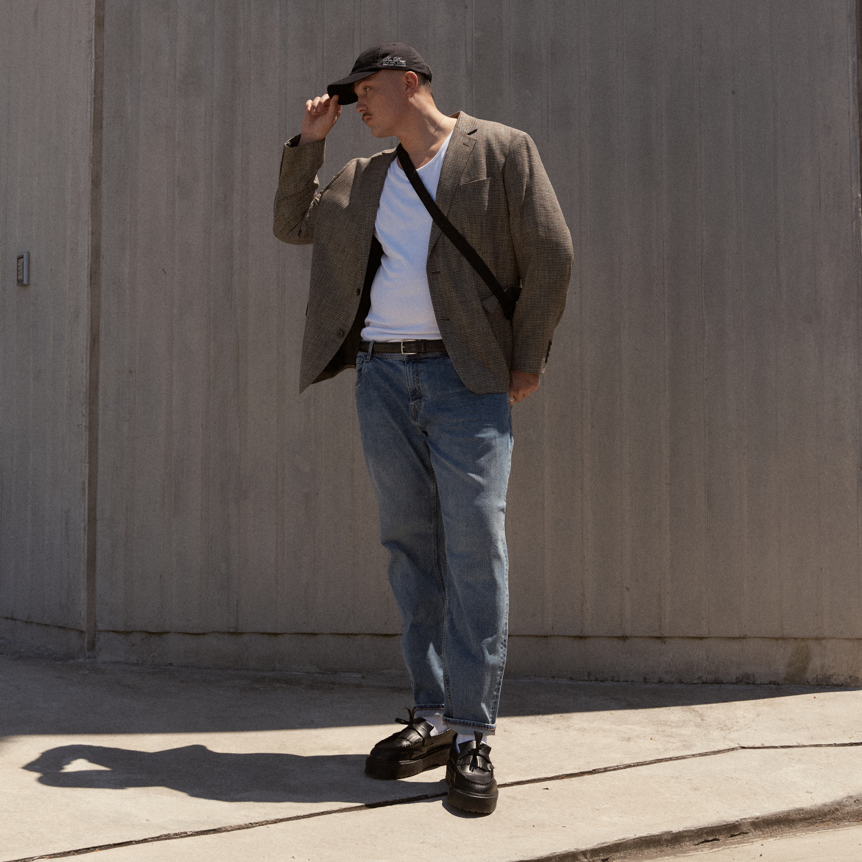 Taupe Barker Check Stretch Blazer