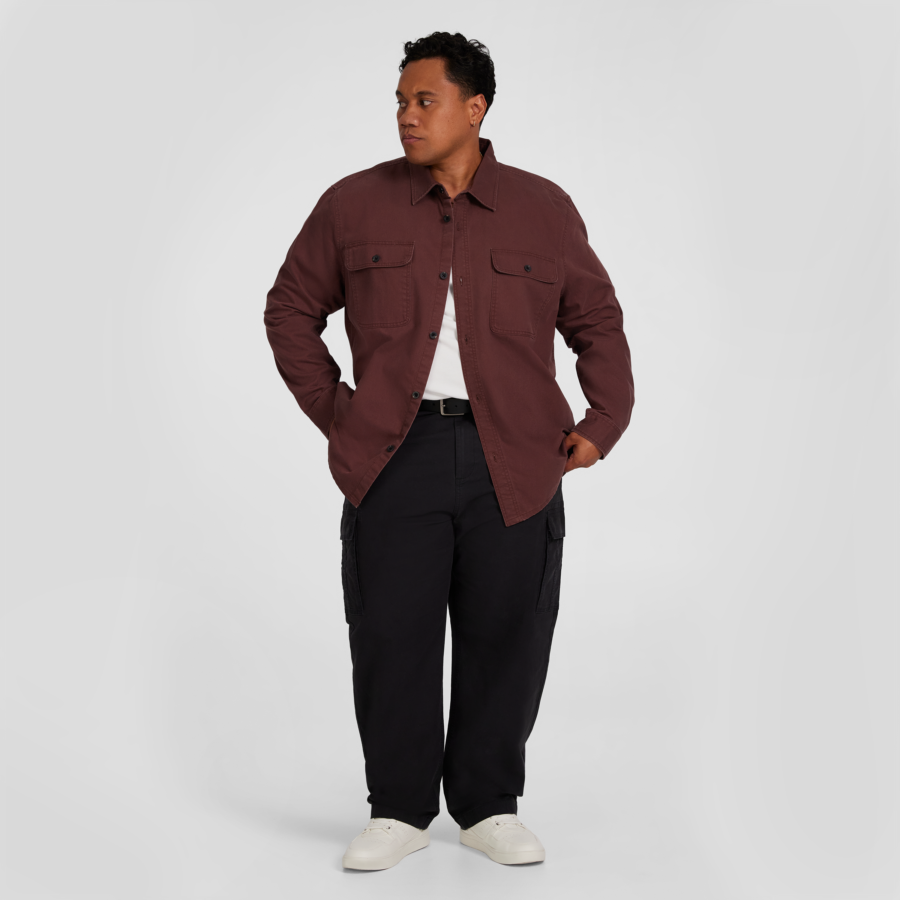 Washed Black Relaxed Fit Cargo Pant