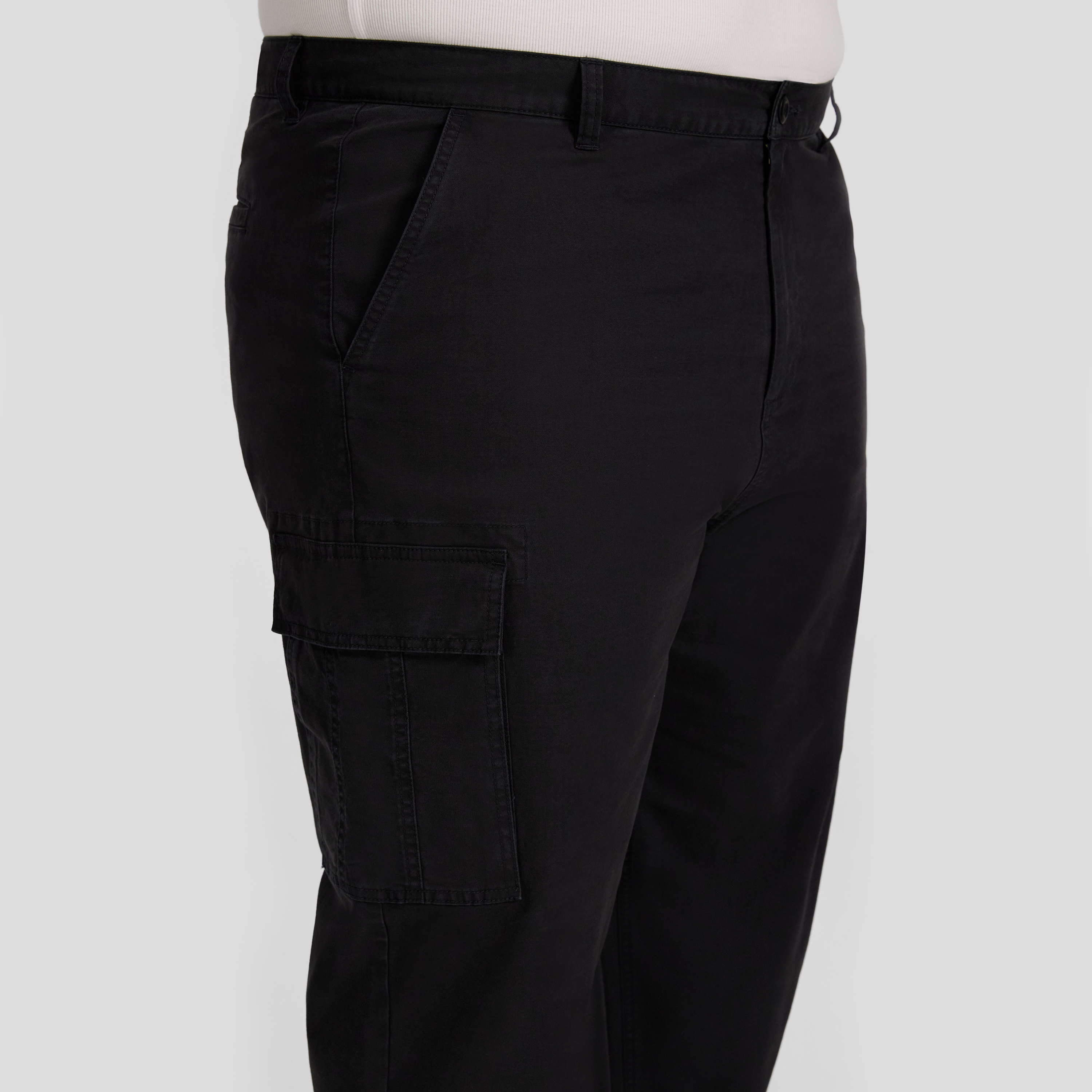 Washed Black Relaxed Fit Cargo Pant