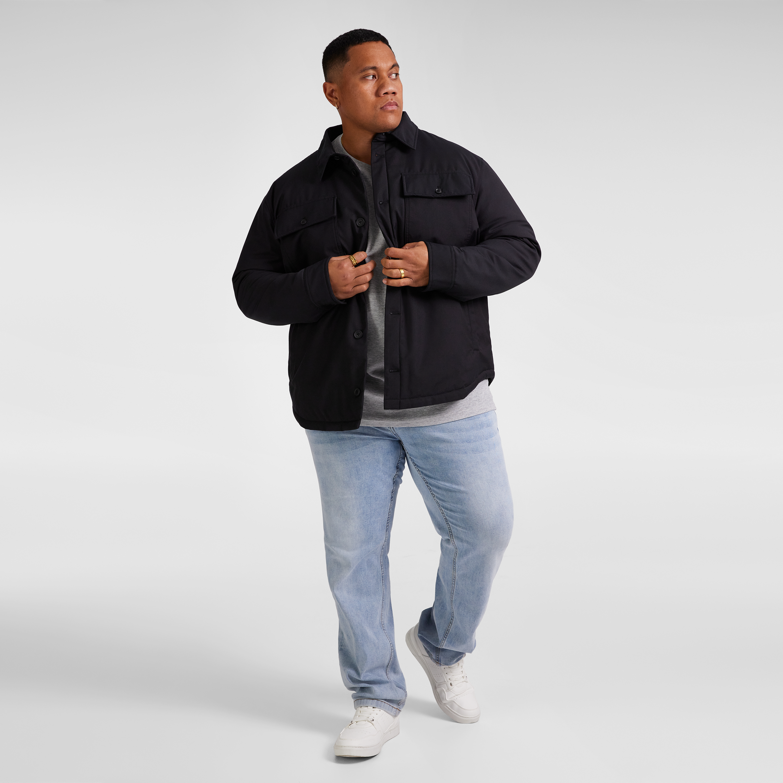 Black Slate Cyrus Puffer Shacket