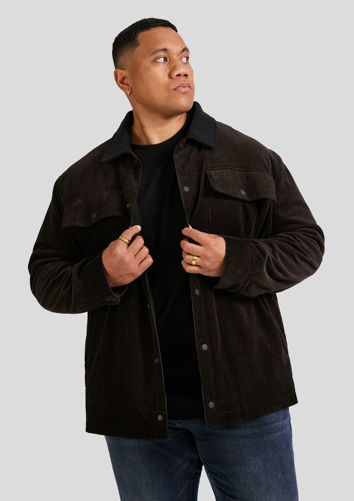 Chocolate Finn Cord Shacket