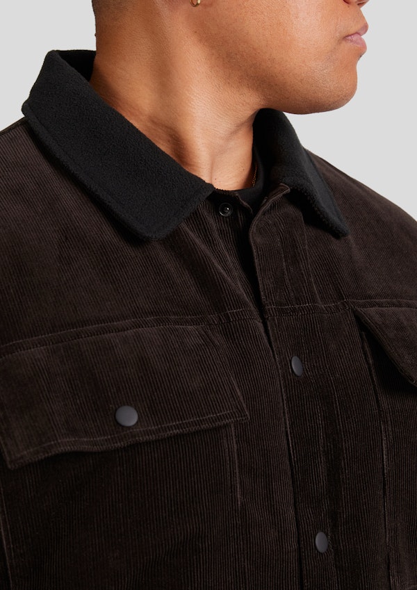 Chocolate Finn Cord Shacket