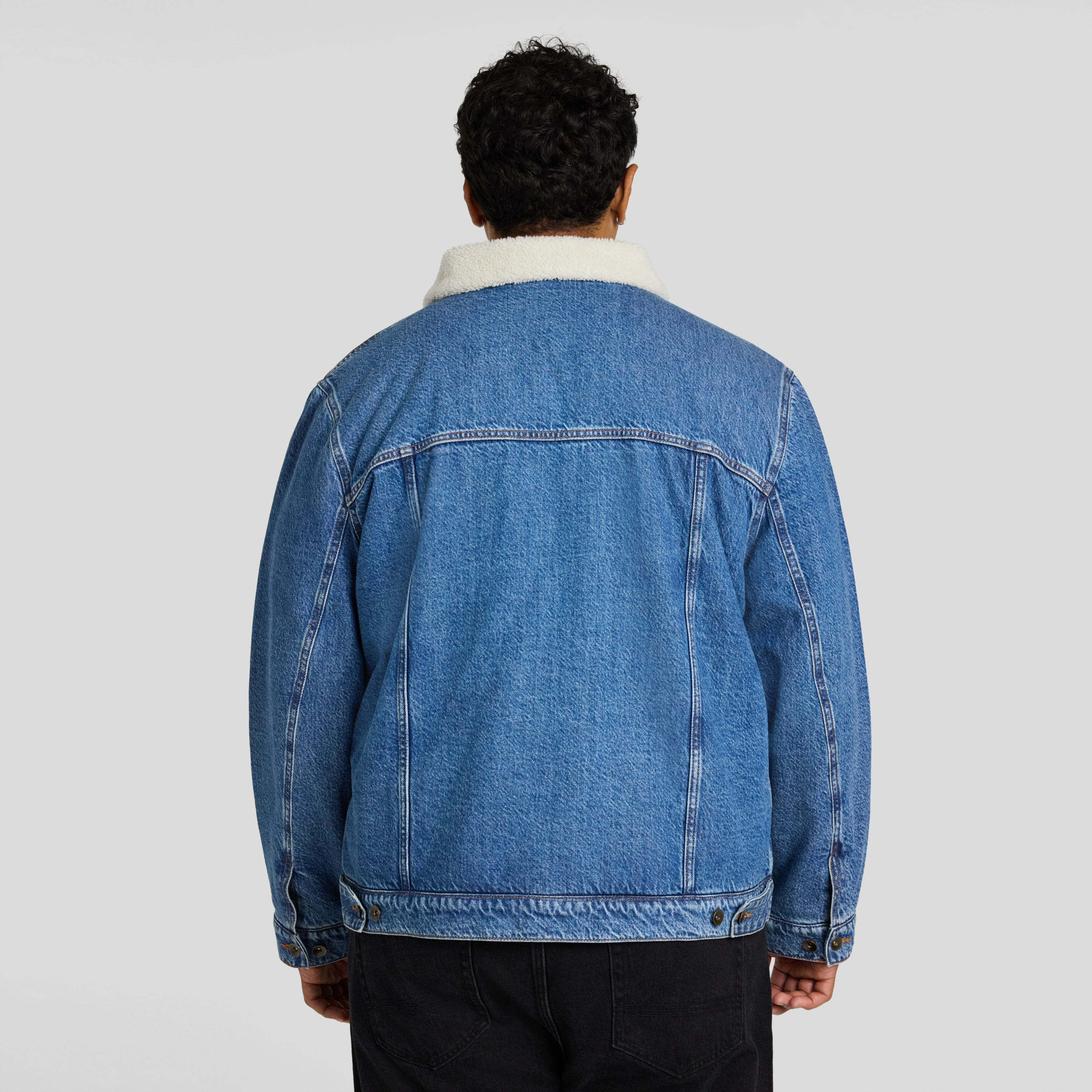 Dark Wash Wheeler SherpaDenim Trucker