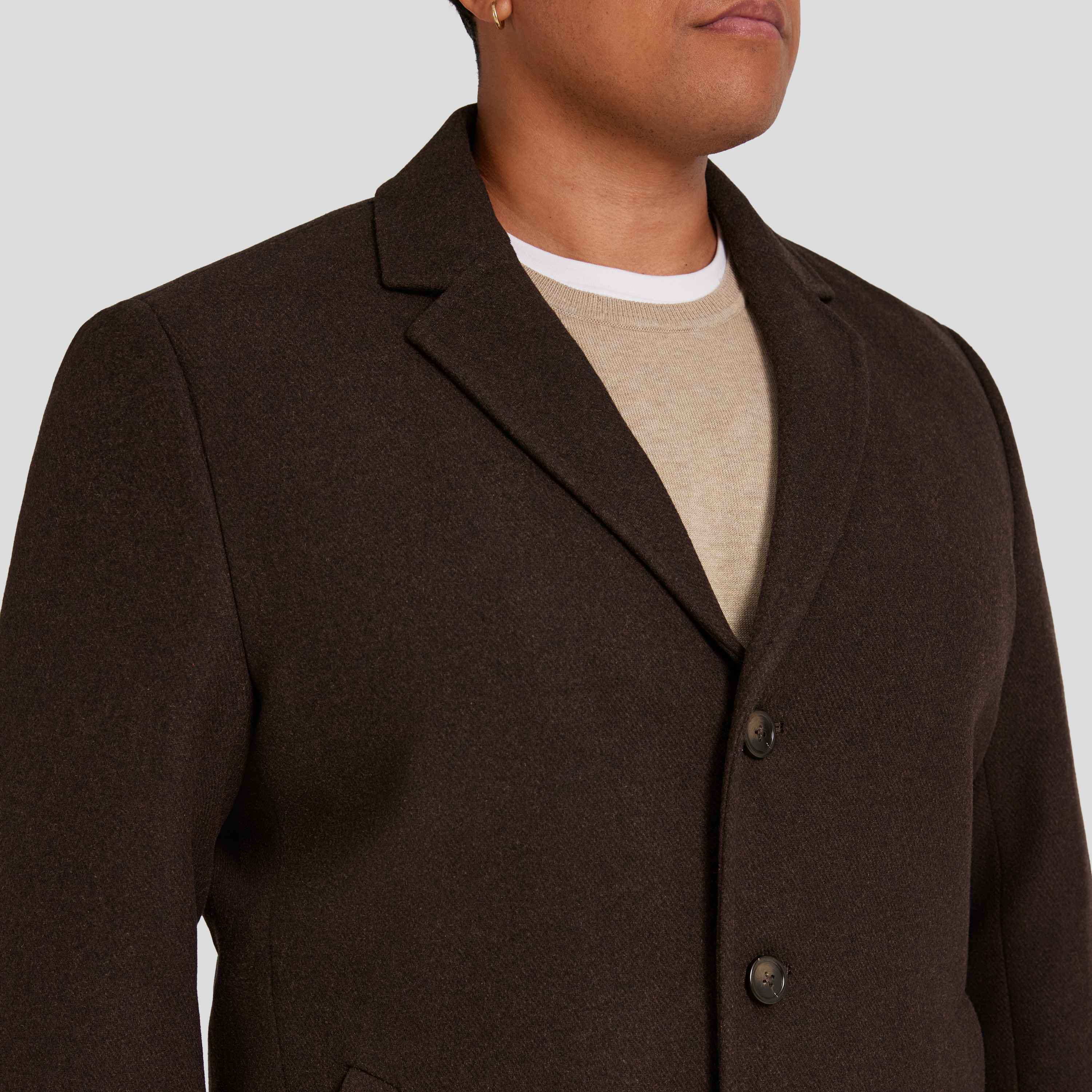 Espresso Carson Wool Blend Overcoat