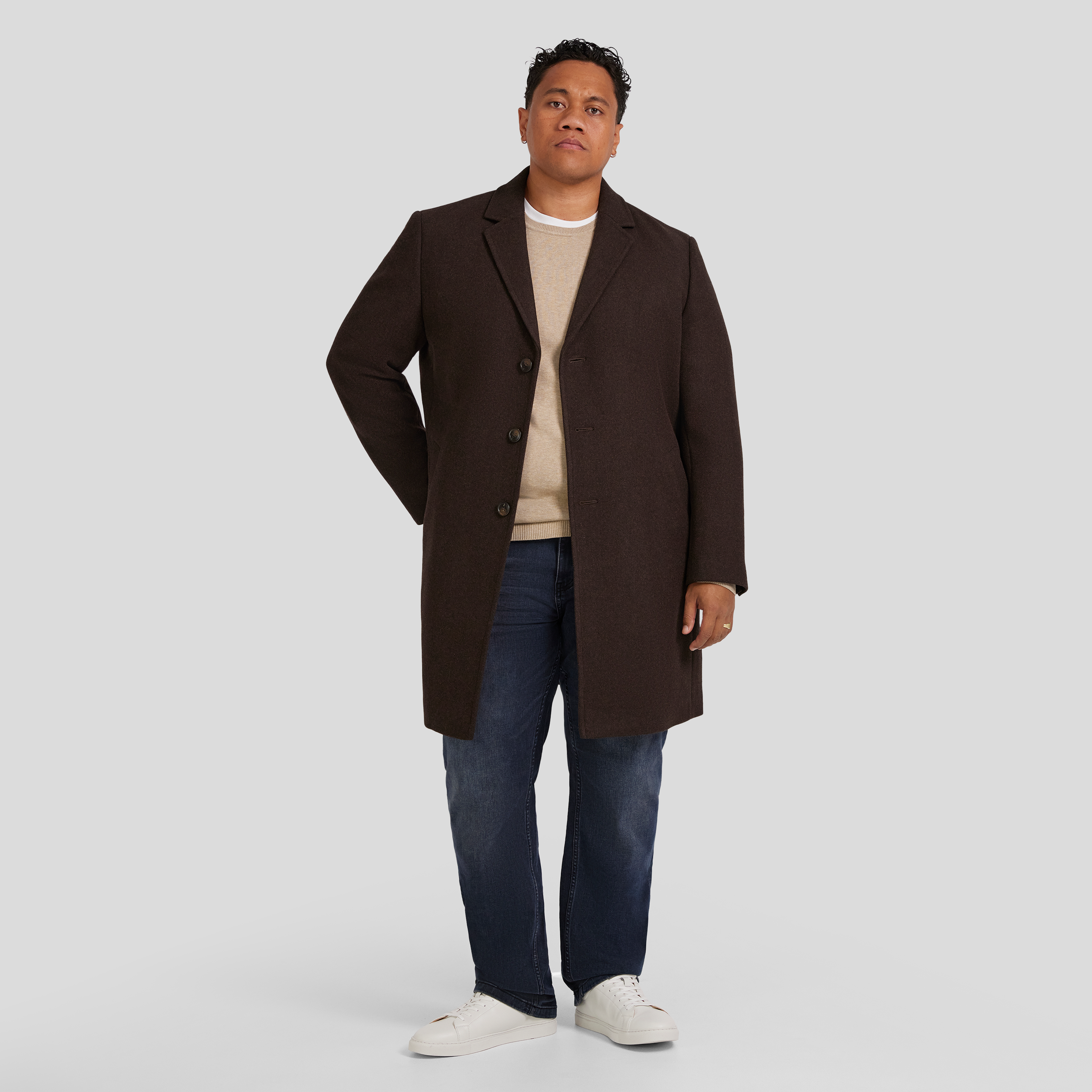 Espresso Carson Wool Blend Overcoat