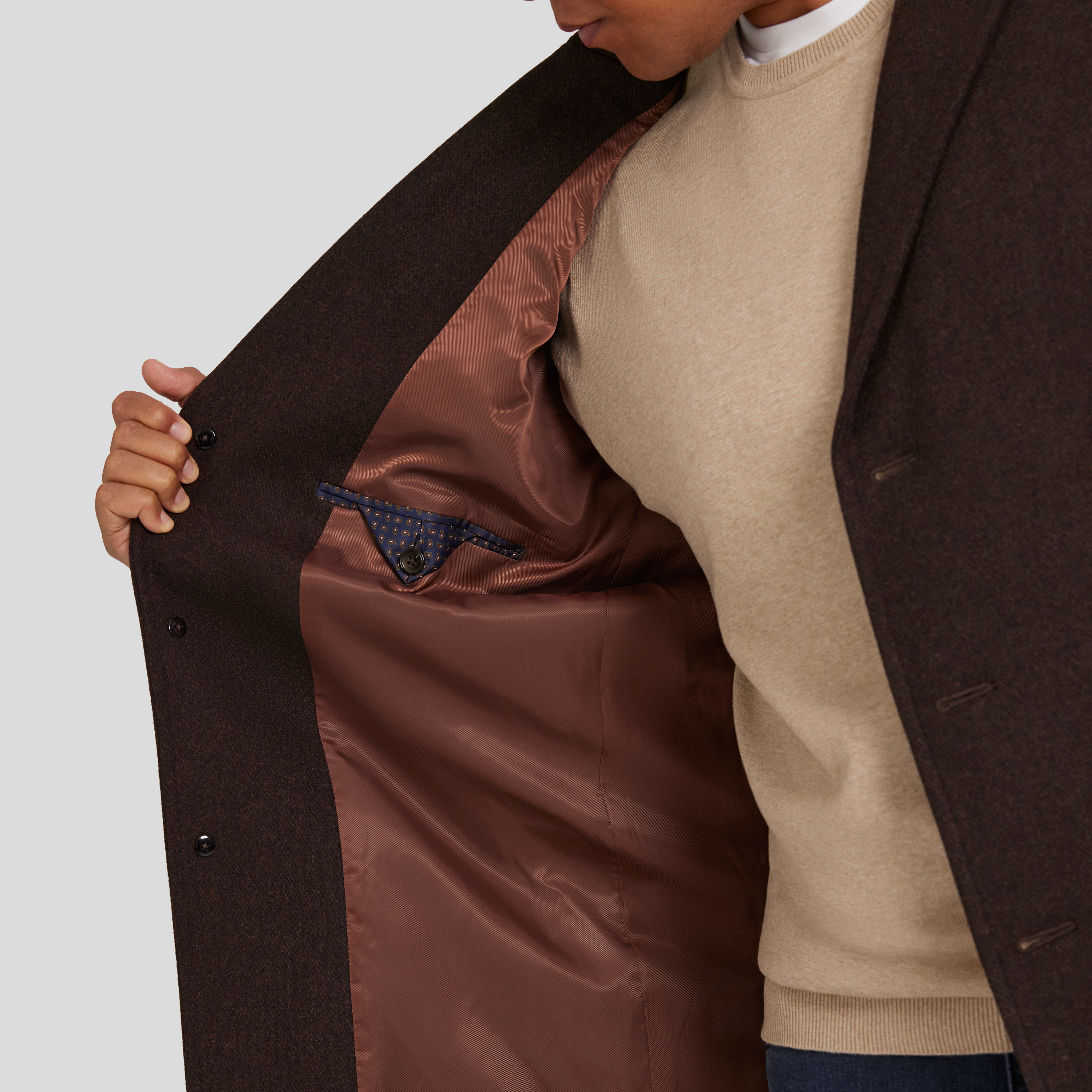 Espresso Carson Wool Blend Overcoat