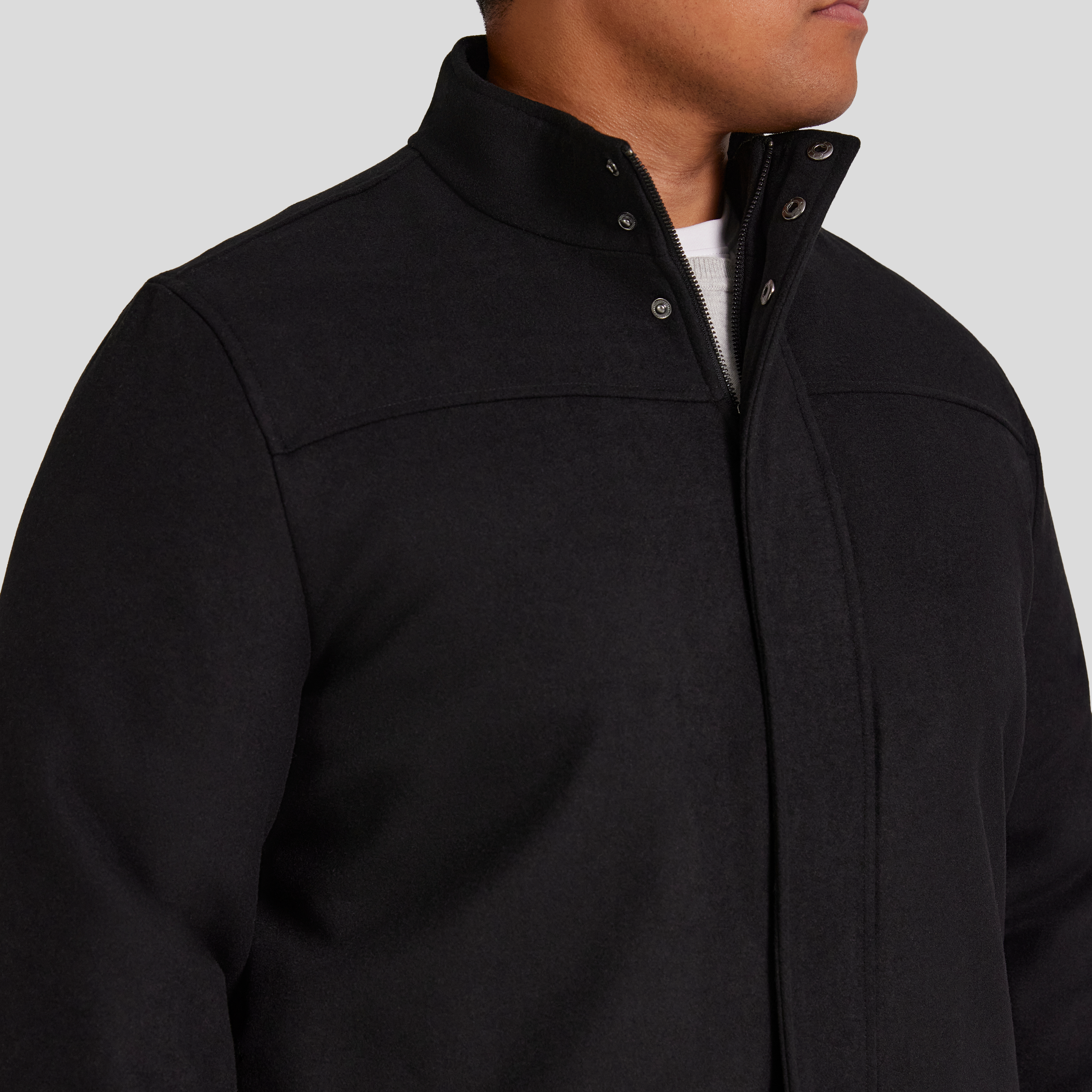 Black Riley Wool Blend Car Coat