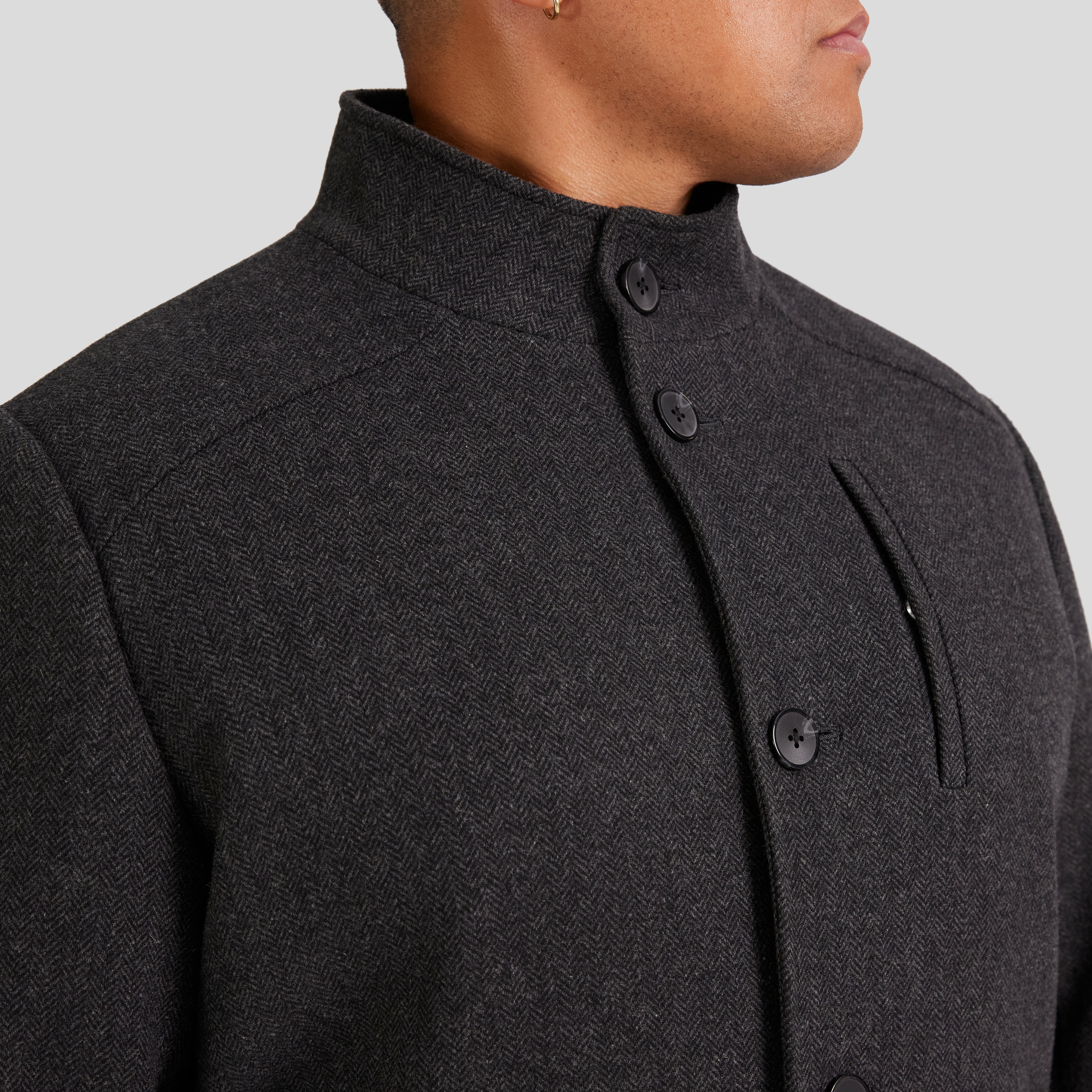 Charcoal Gage Wool Blend Coat
