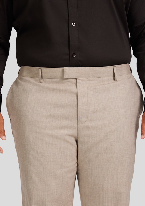 Beige Archer Wool Blend Slim Pant