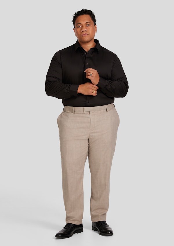 Beige Archer Wool Blend Slim Pant