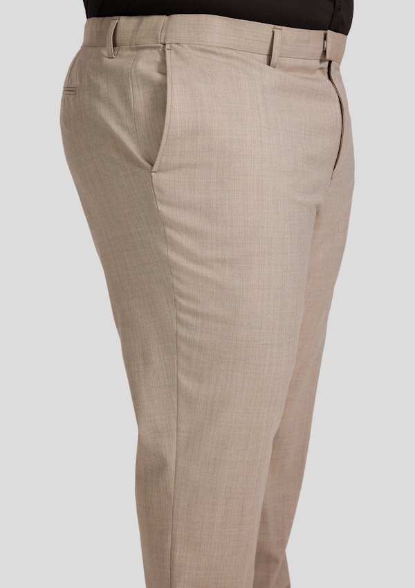 Beige Archer Wool Blend Slim Pant