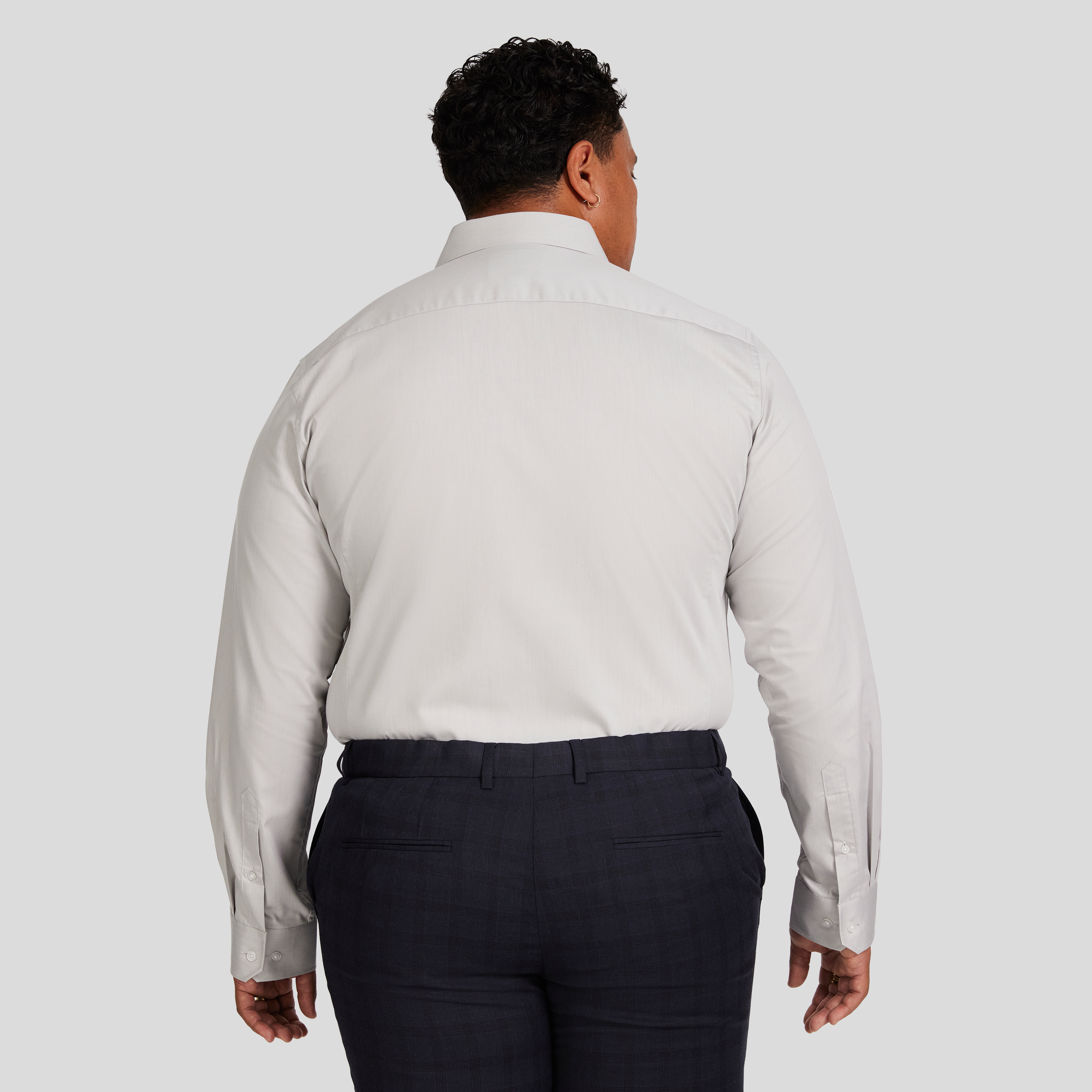 Silver Melange Stretch Dress Shirt