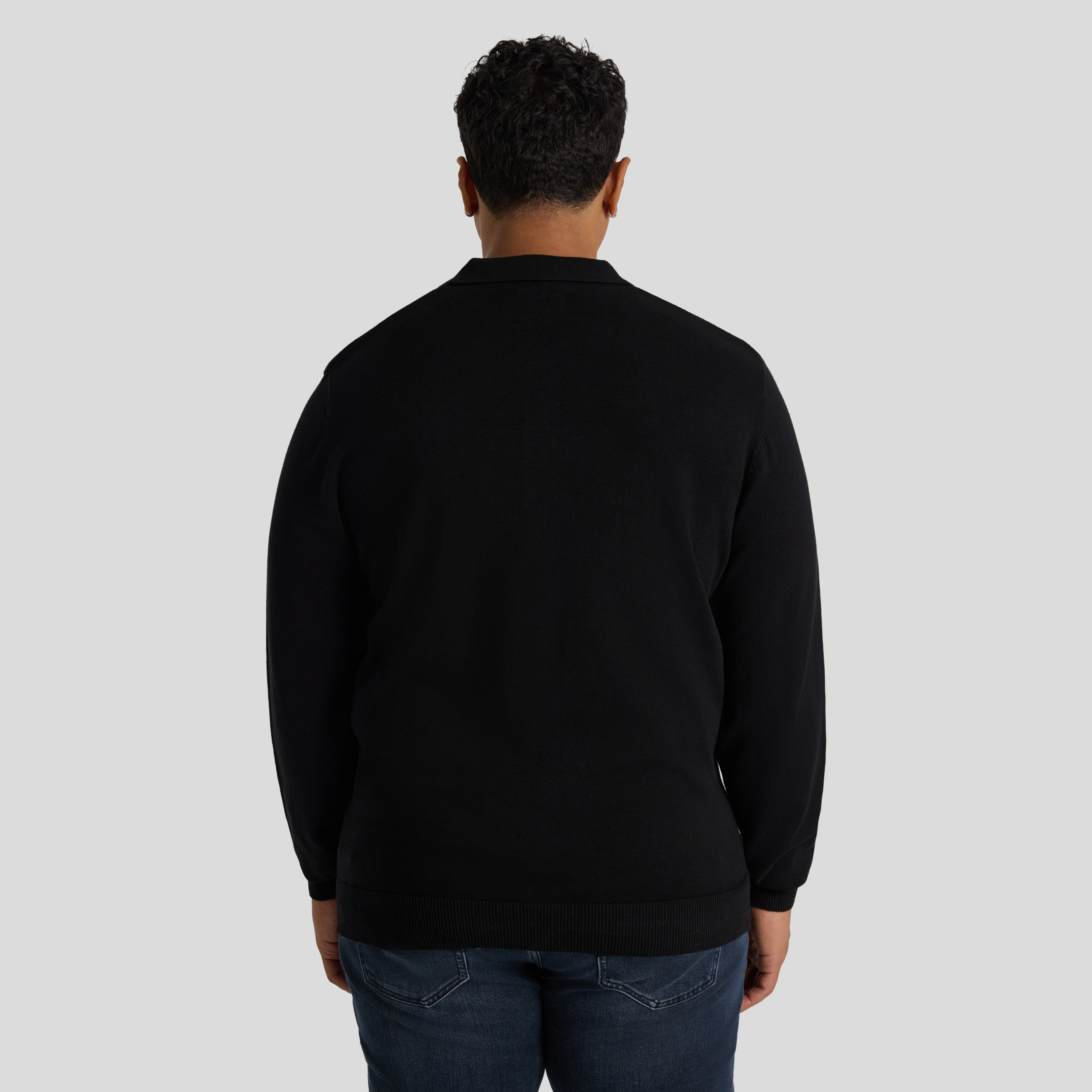 Black Everyday Polo Sweater