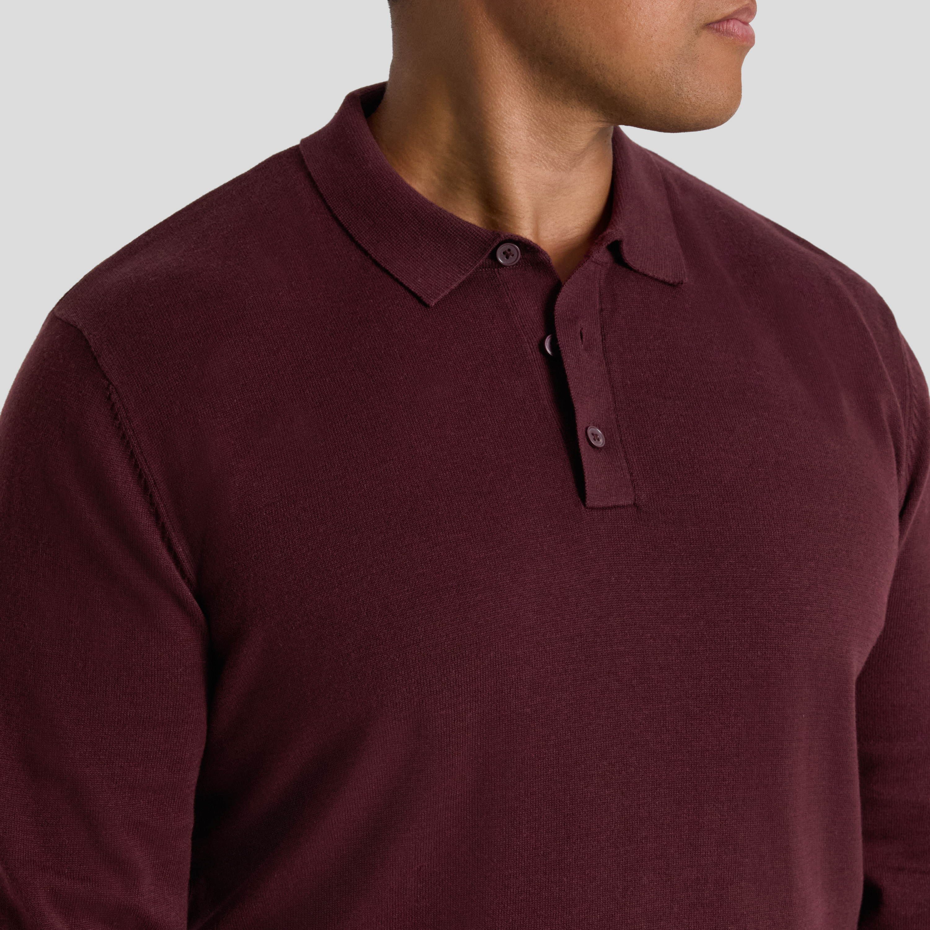 Burgundy Everyday Polo Sweater