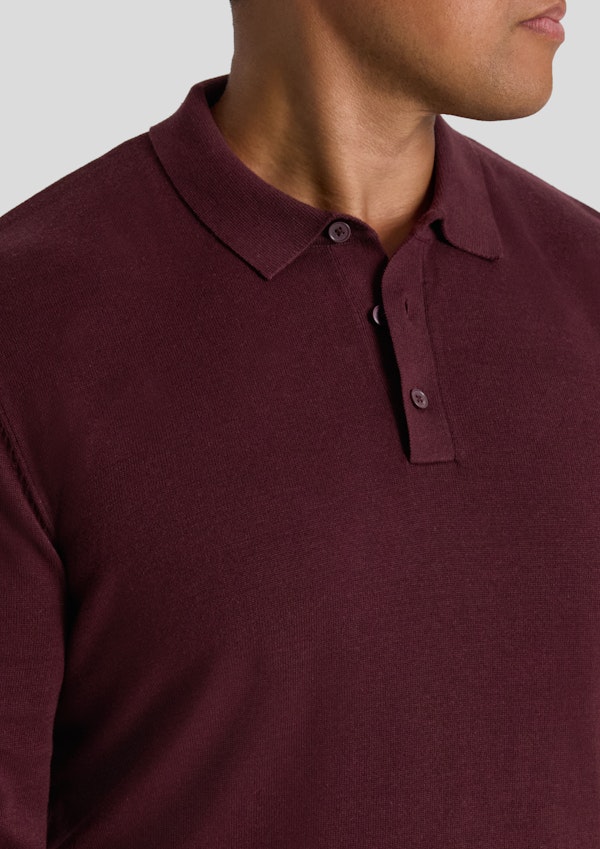 Burgundy Everyday Polo Sweater