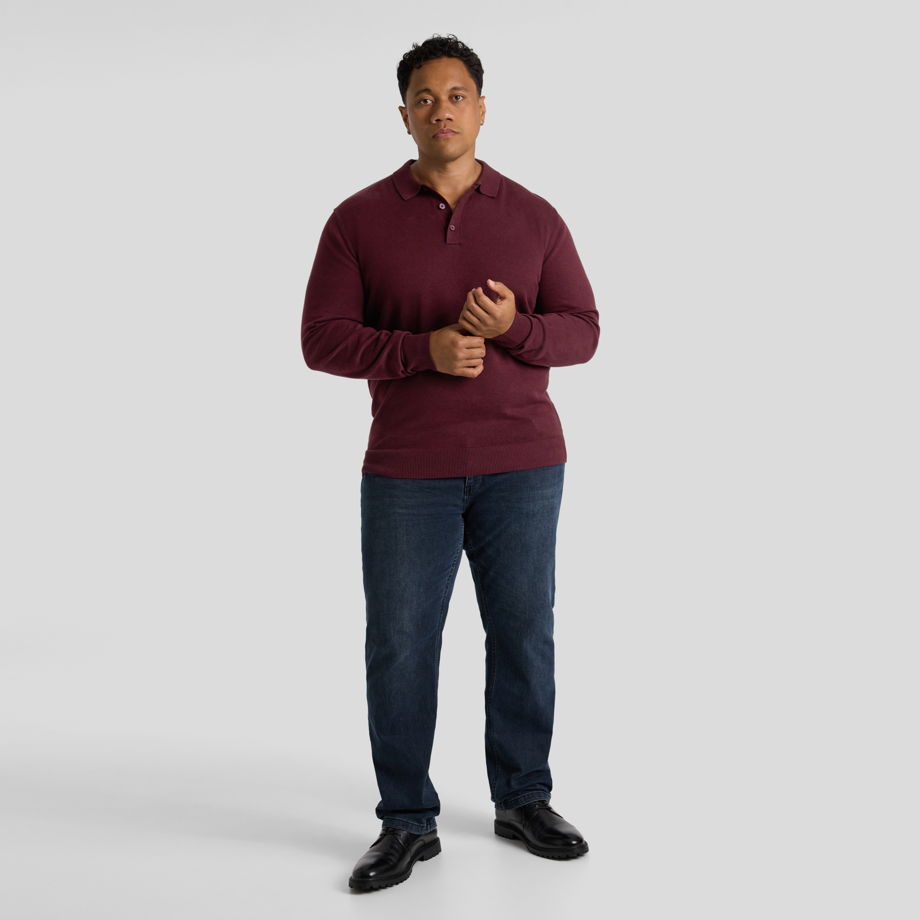 Burgundy Everyday Polo Sweater
