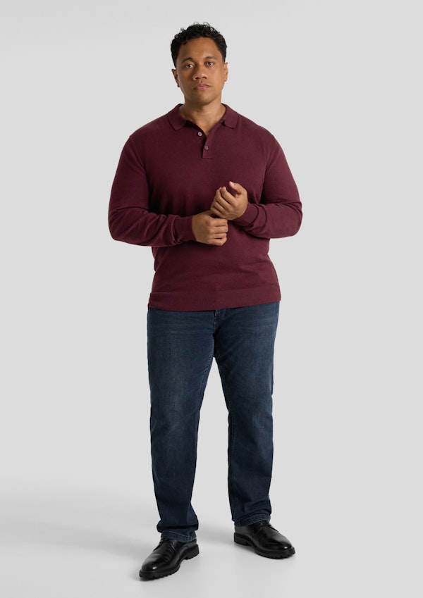 Burgundy Everyday Polo Sweater