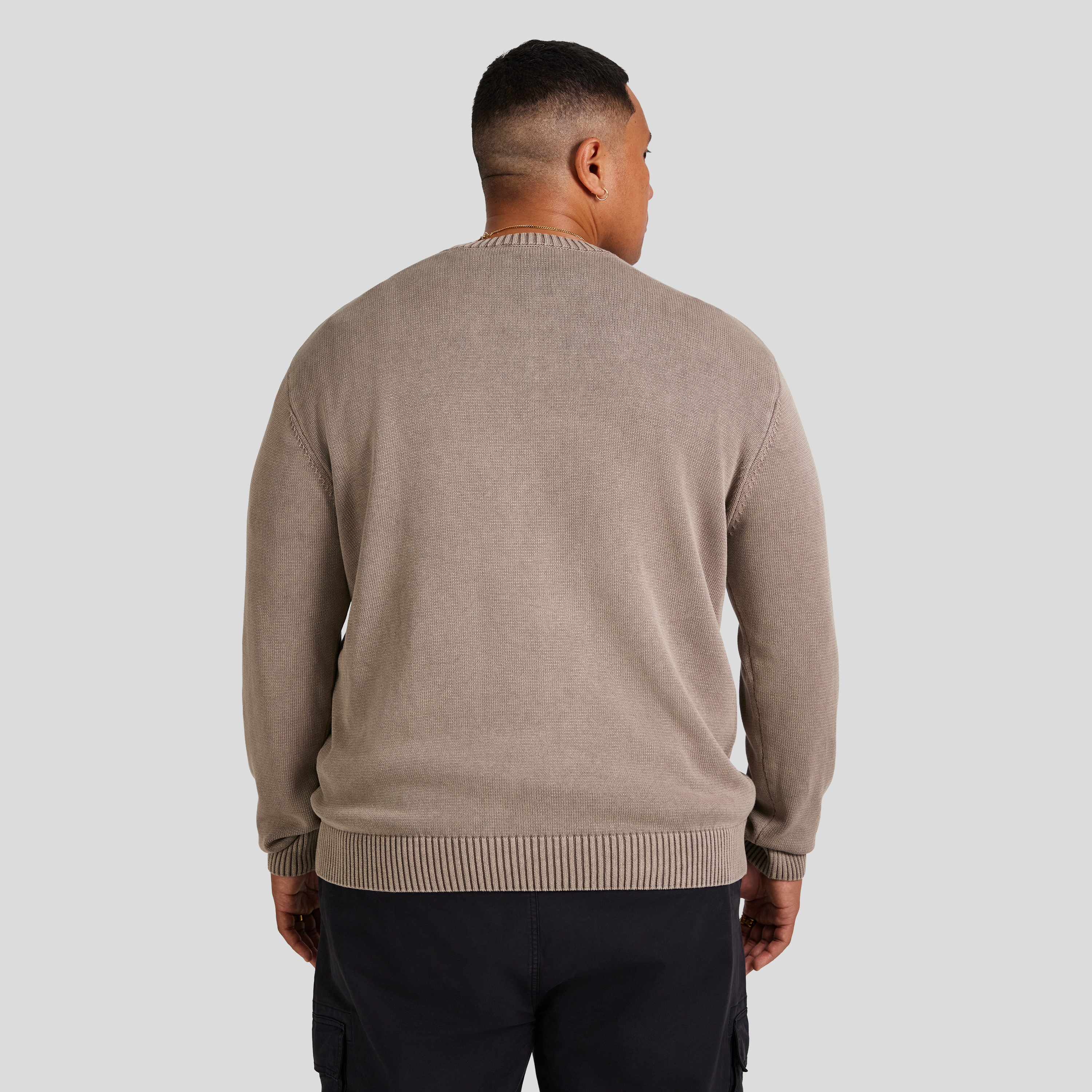 Taupe Acid Wash Sweater