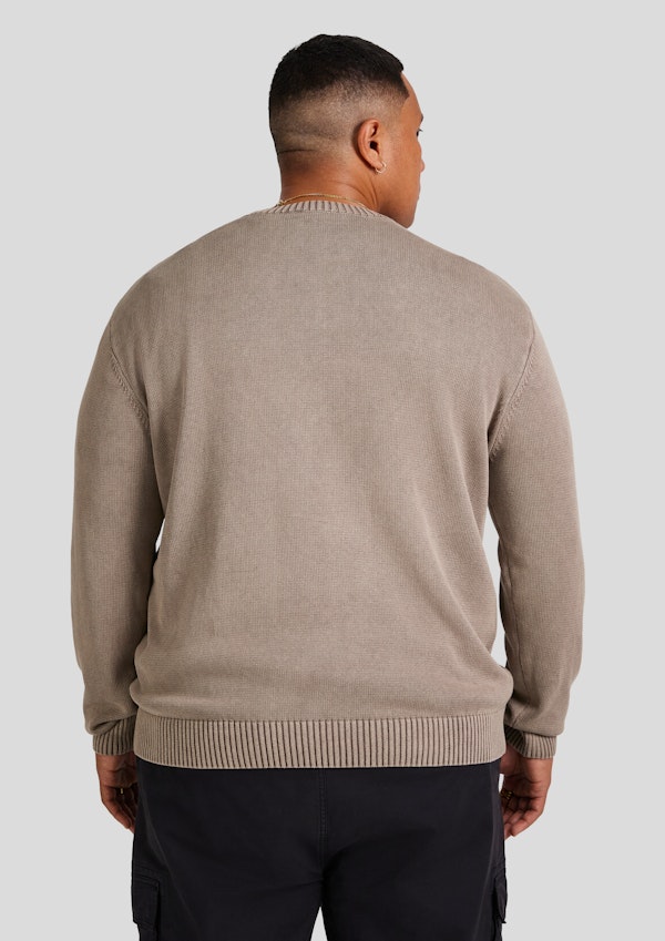 Taupe Acid Wash Sweater