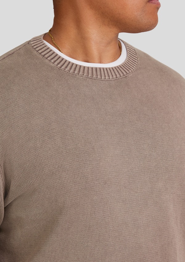 Taupe Acid Wash Sweater