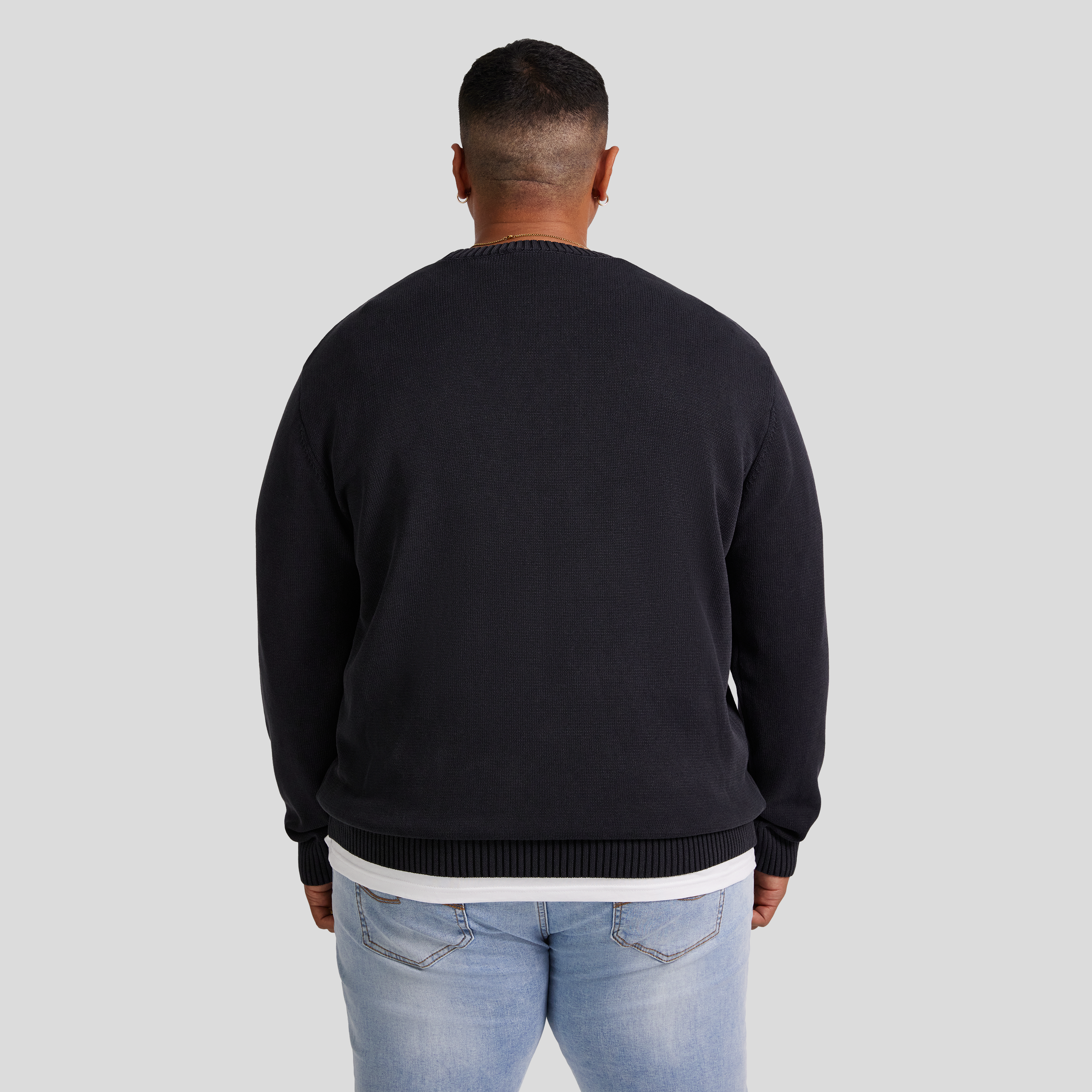 Washed Black Acid Wash Sweater