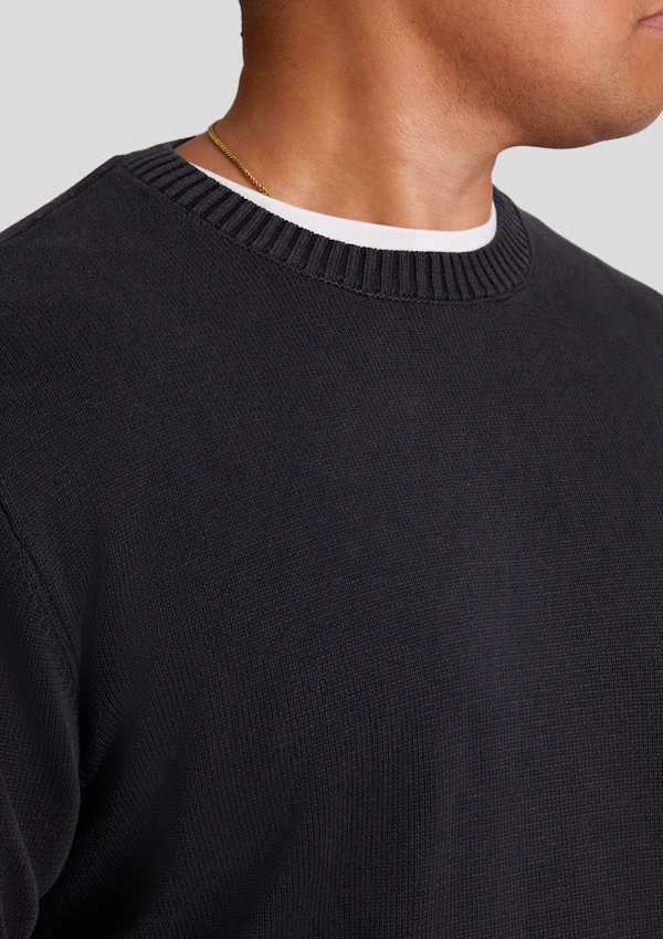 Washed Black Acid Wash Sweater
