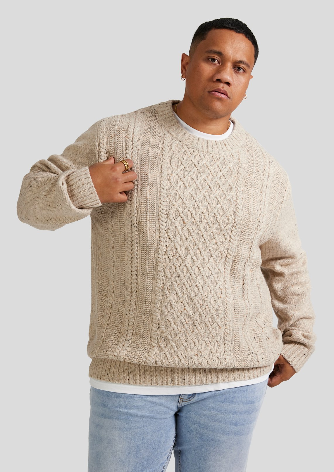 Sand Cable Knit Sweater