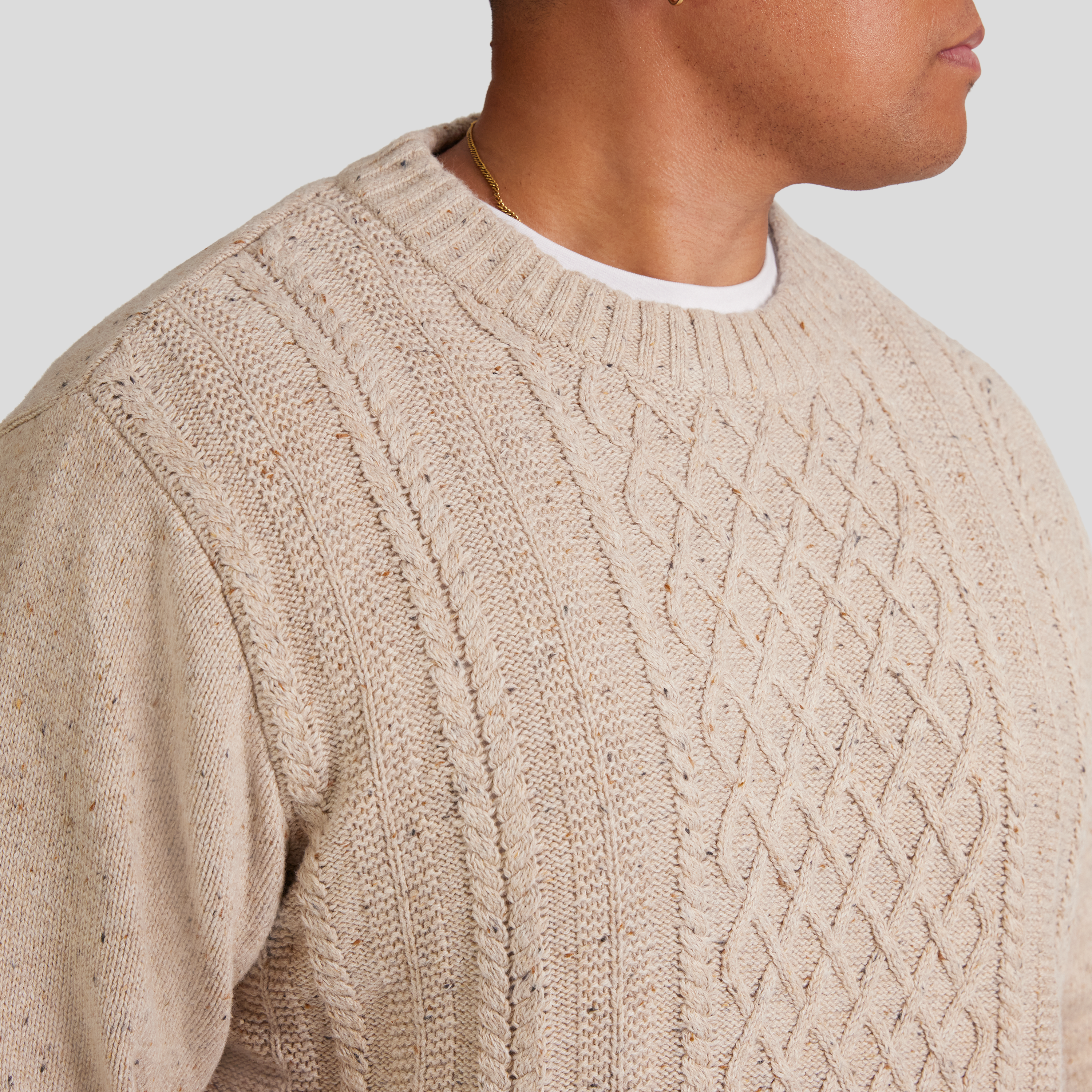 Sand Cable Knit Sweater