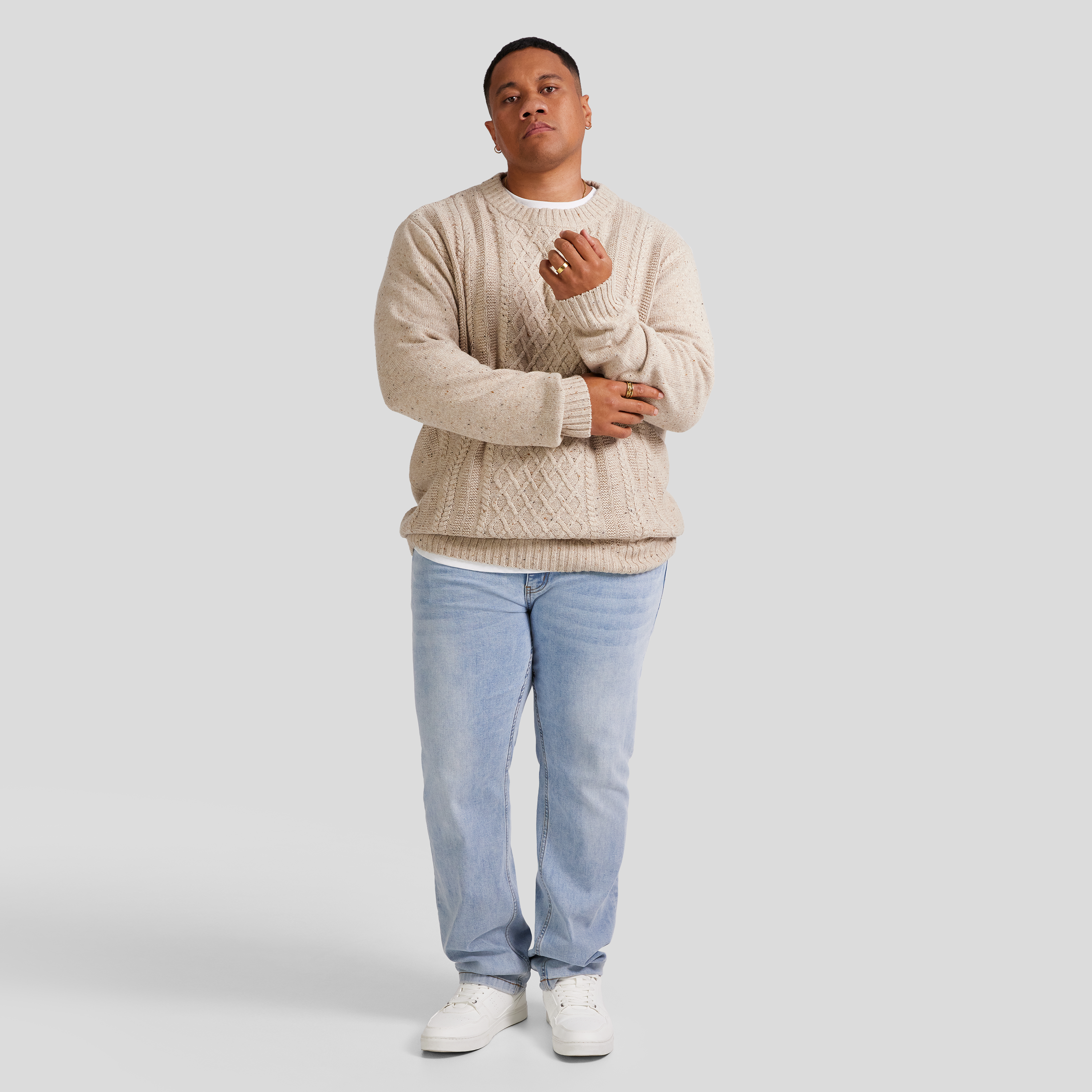 Sand Cable Knit Sweater