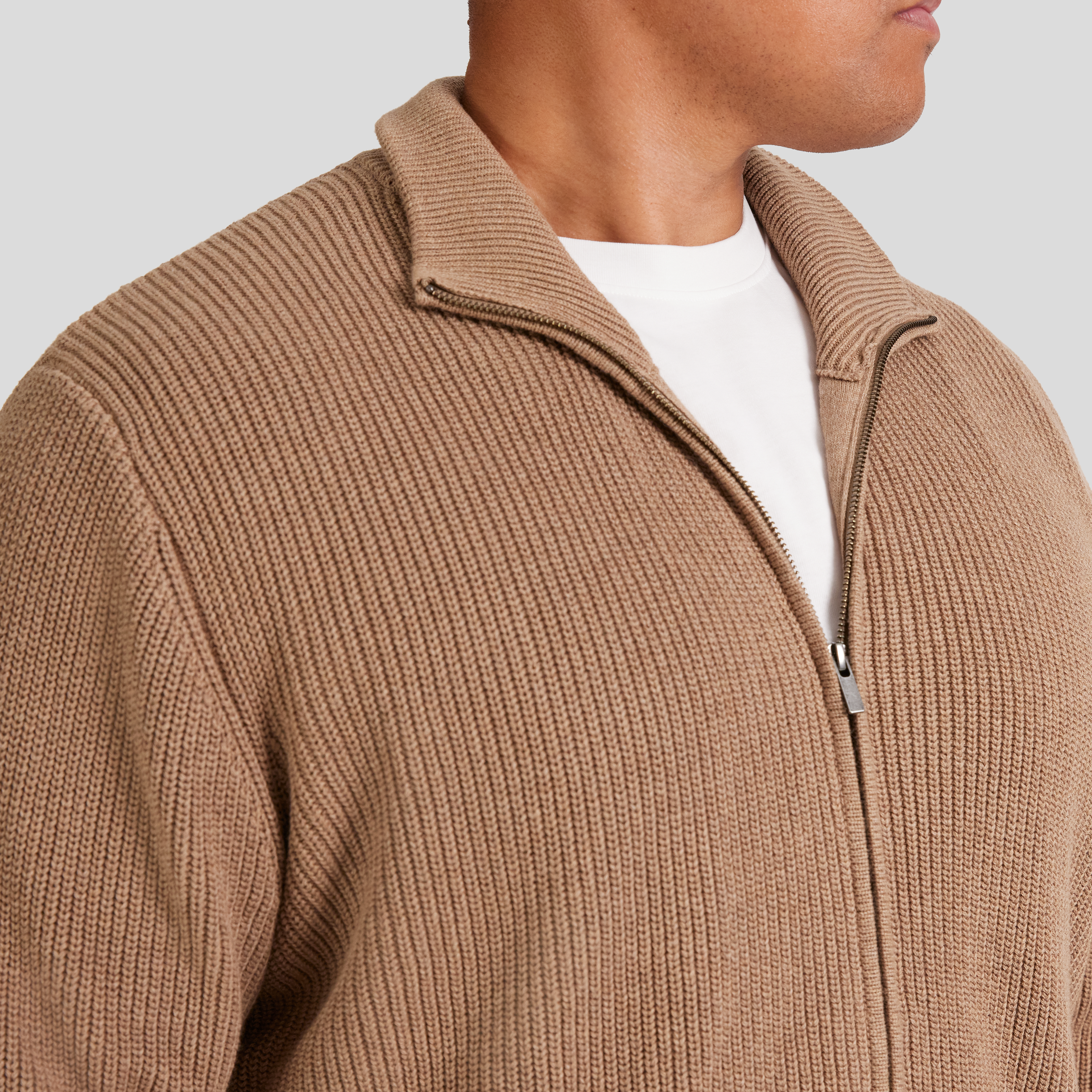 Camel Chuck Rib Cardigan