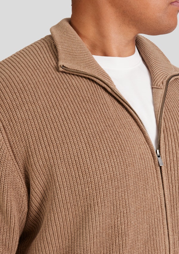 Camel Chuck Rib Cardigan