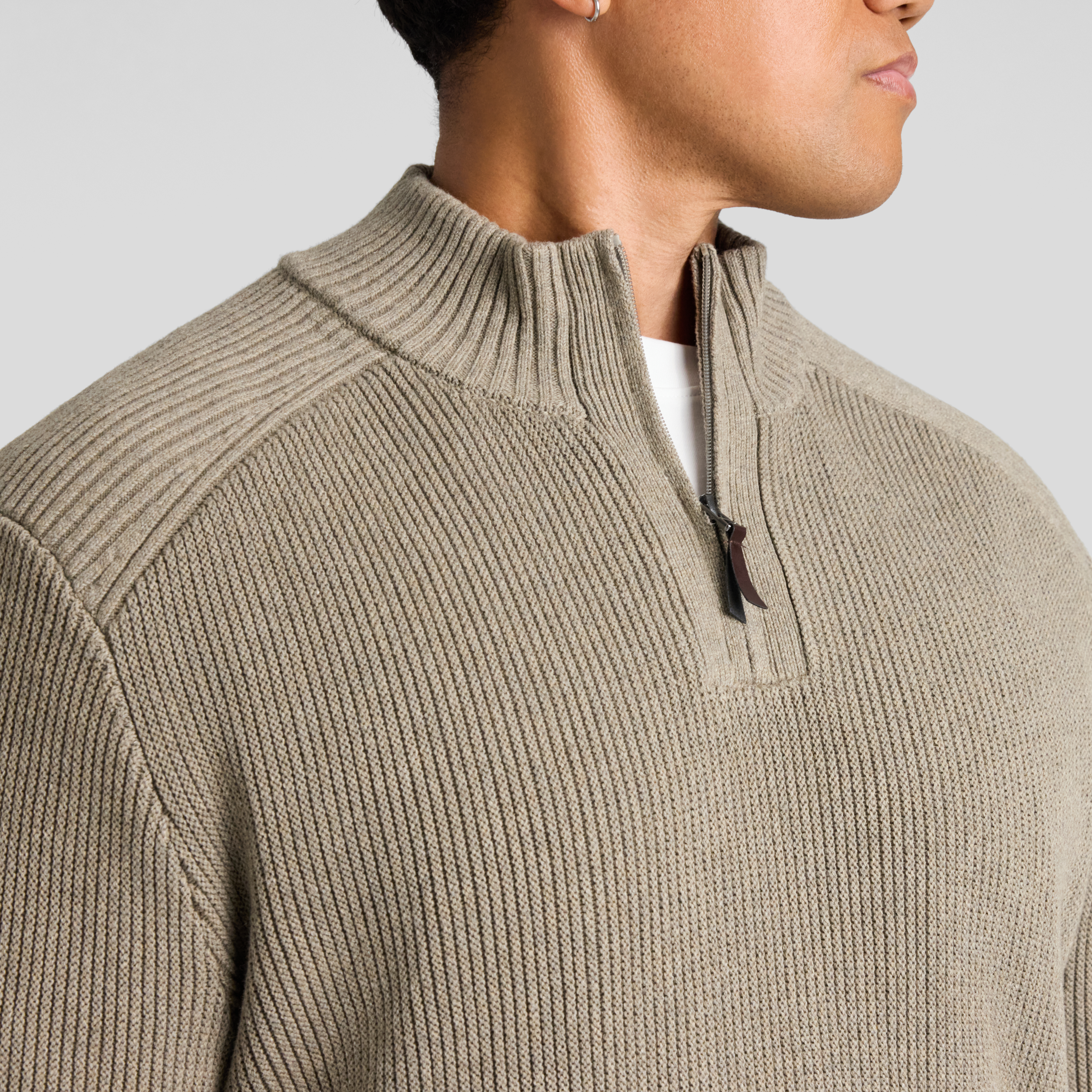 Mushroom Dempsey 1/4Zip Sweater