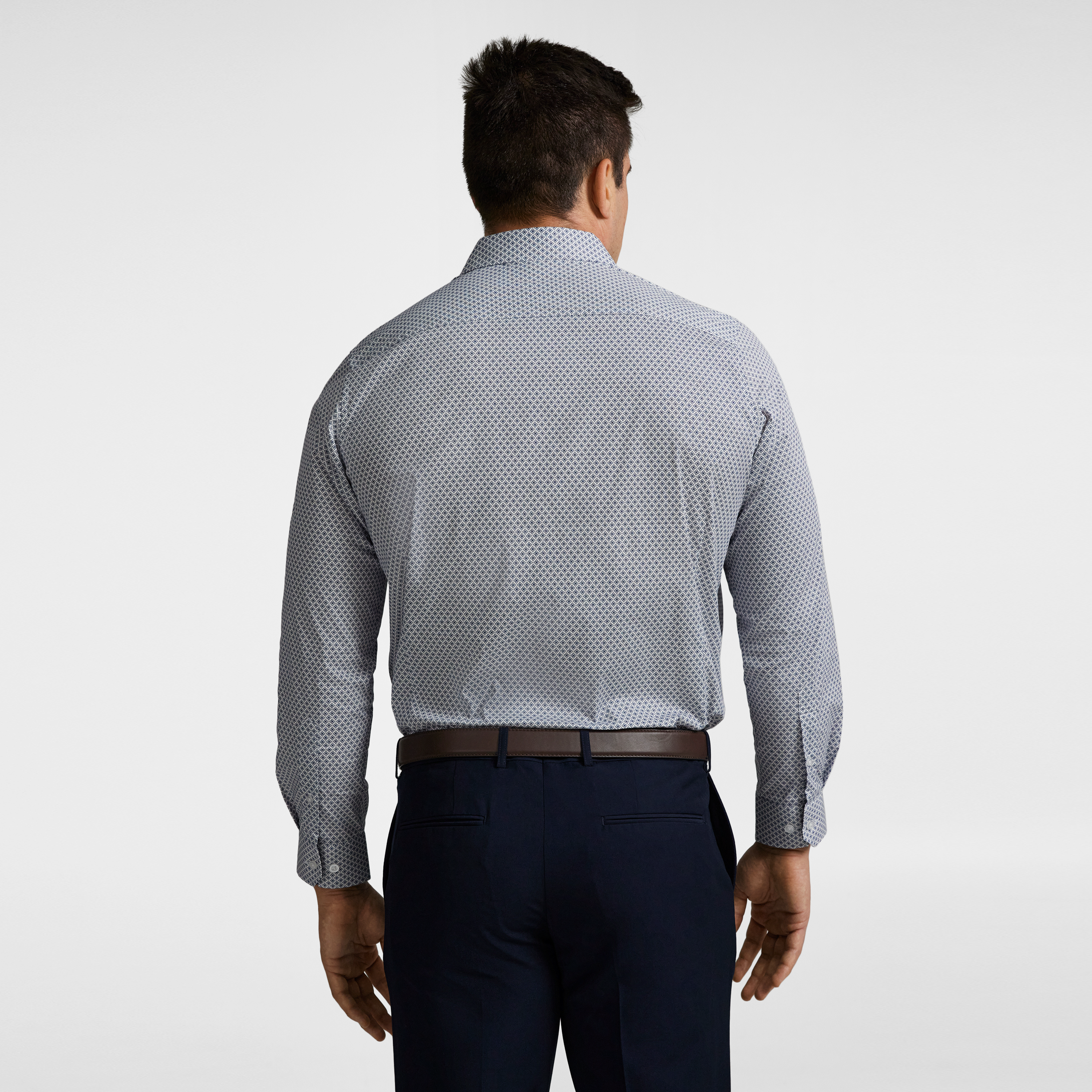 Navy Jasper Print Stretch Shirt