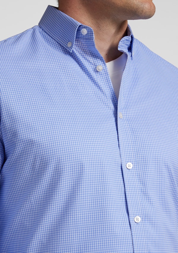 Blue Jaxon Easy Care Check Shirt
