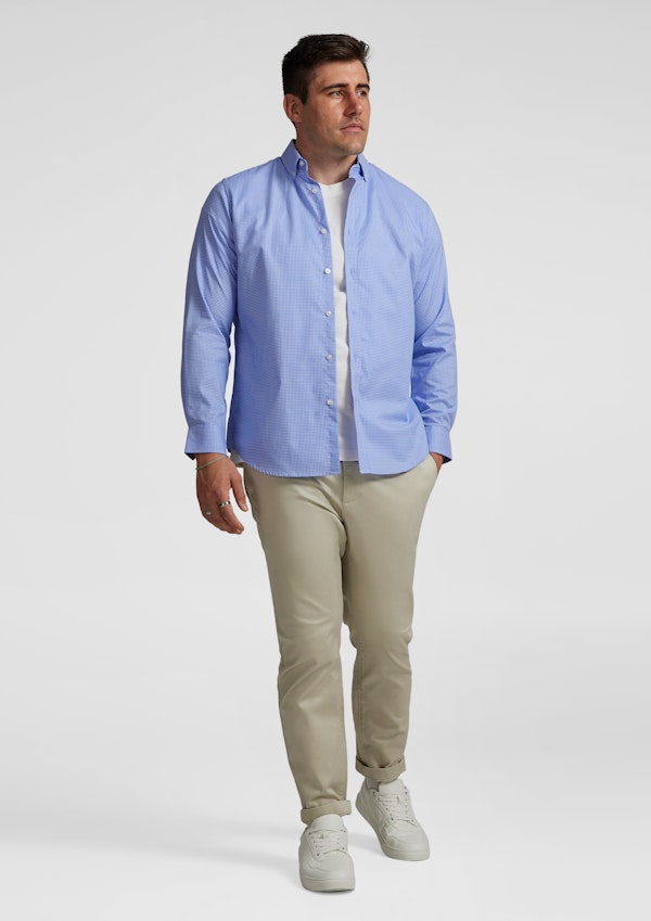 Blue Jaxon Easy Care Check Shirt