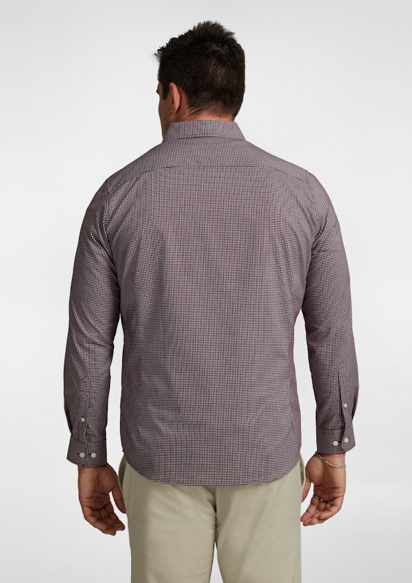 Wine Jaxon Easy Care Check Shirt