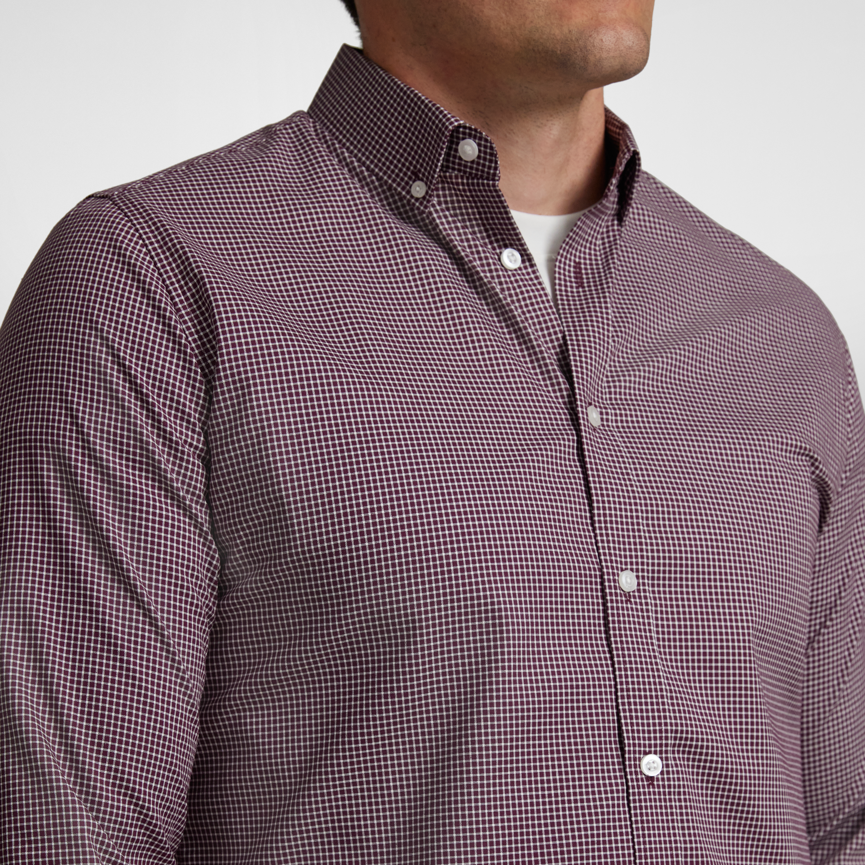 Wine Jaxon Easy Care Check Shirt