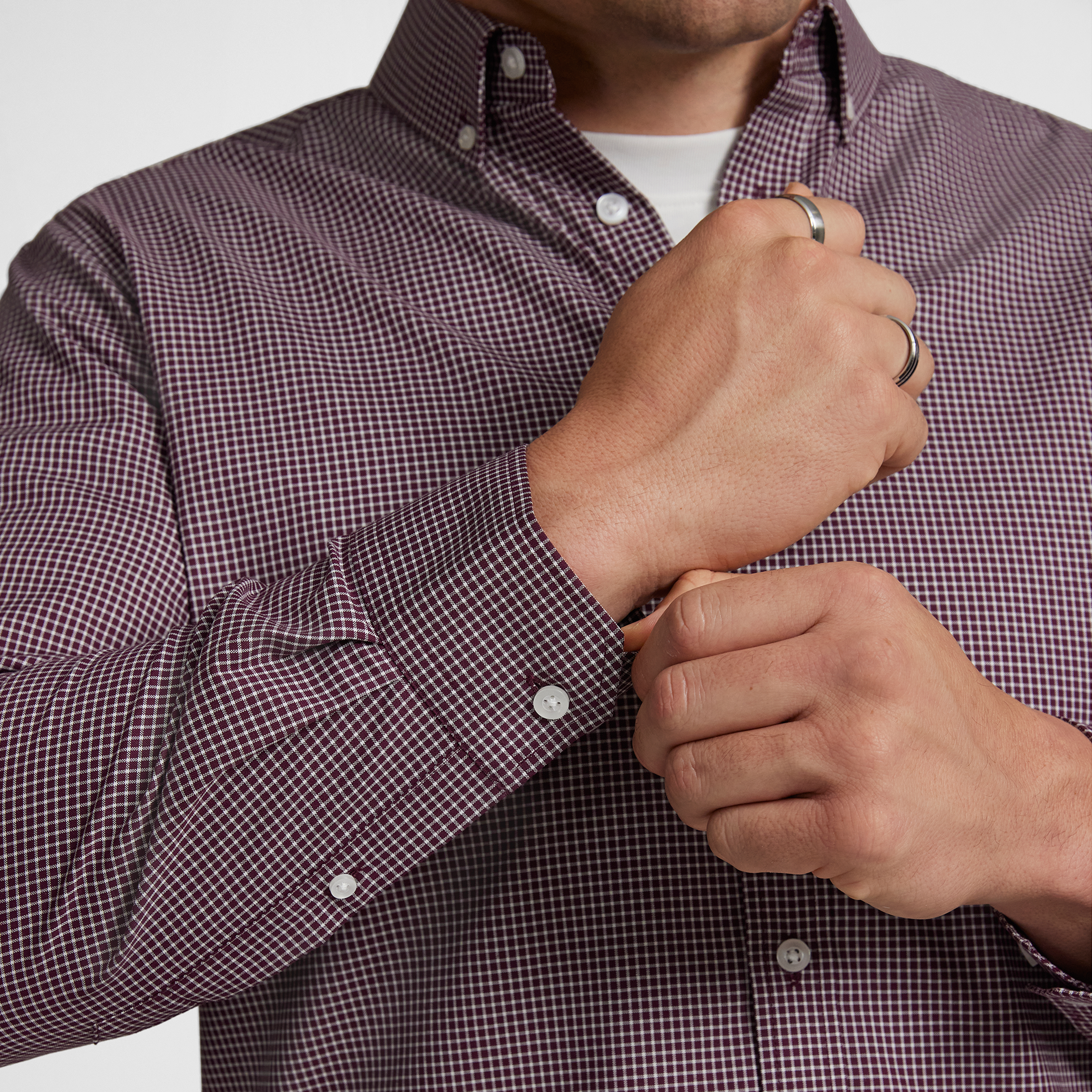 Wine Jaxon Easy Care Check Shirt