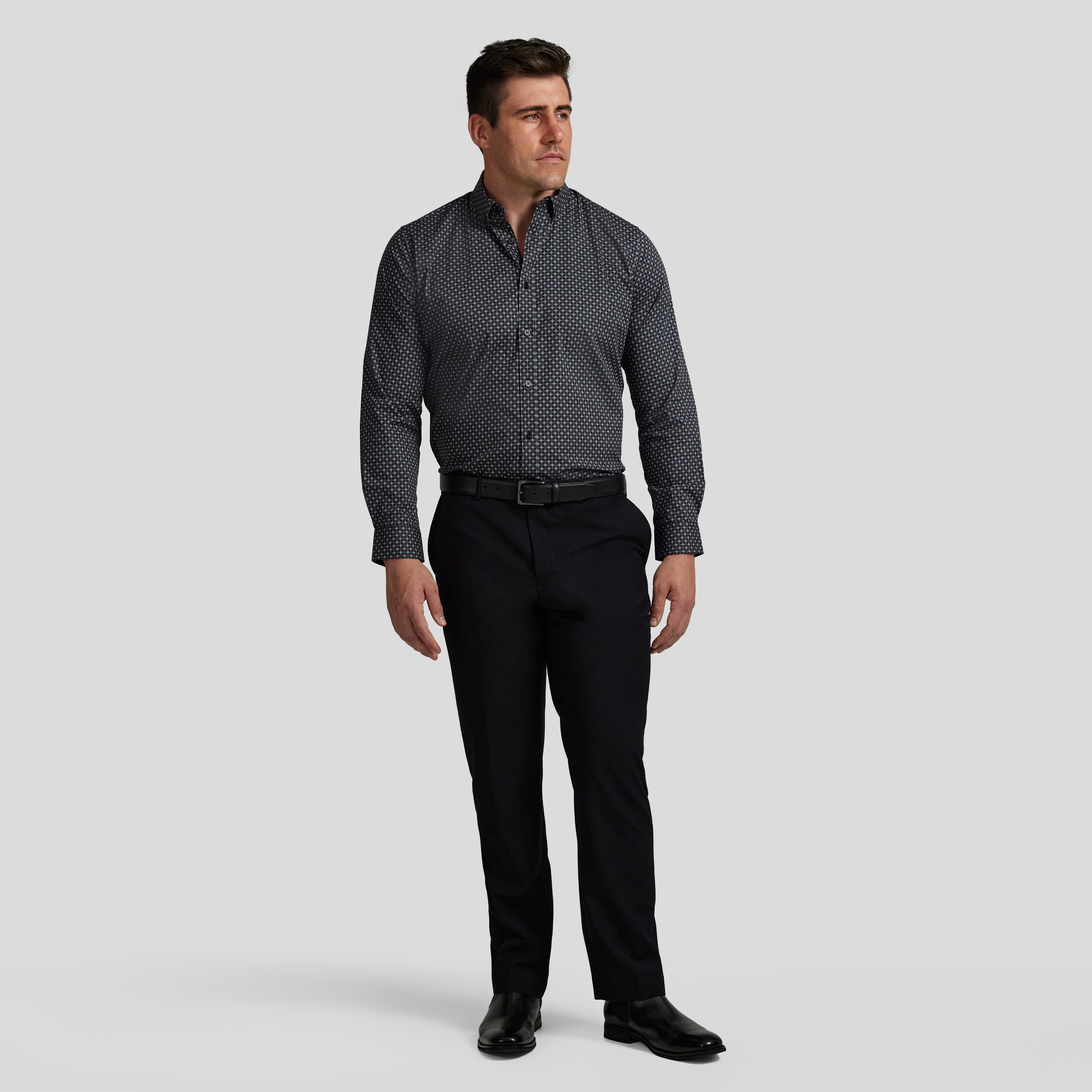 Black Miller Geo Stretch Shirt