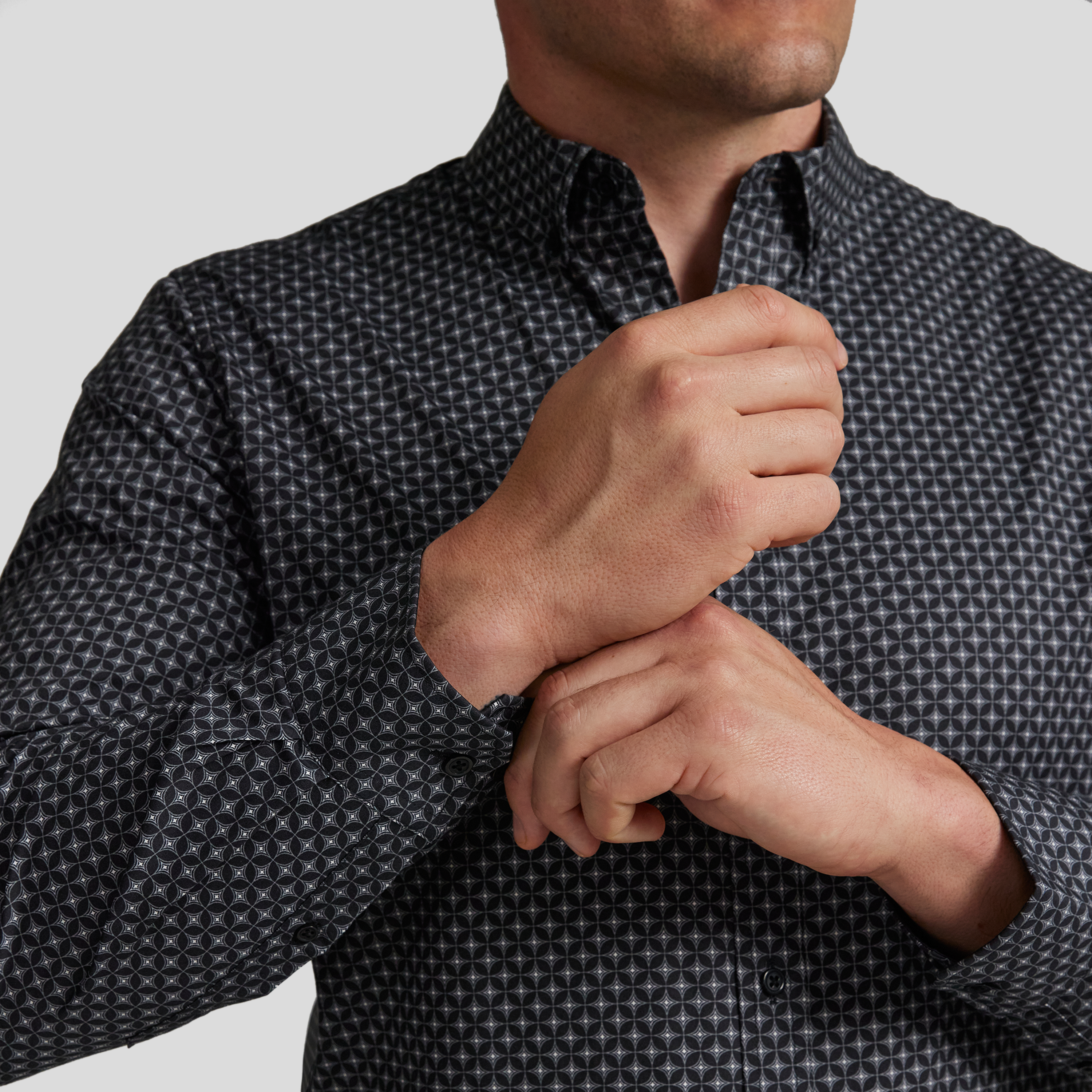 Black Miller Geo Stretch Shirt