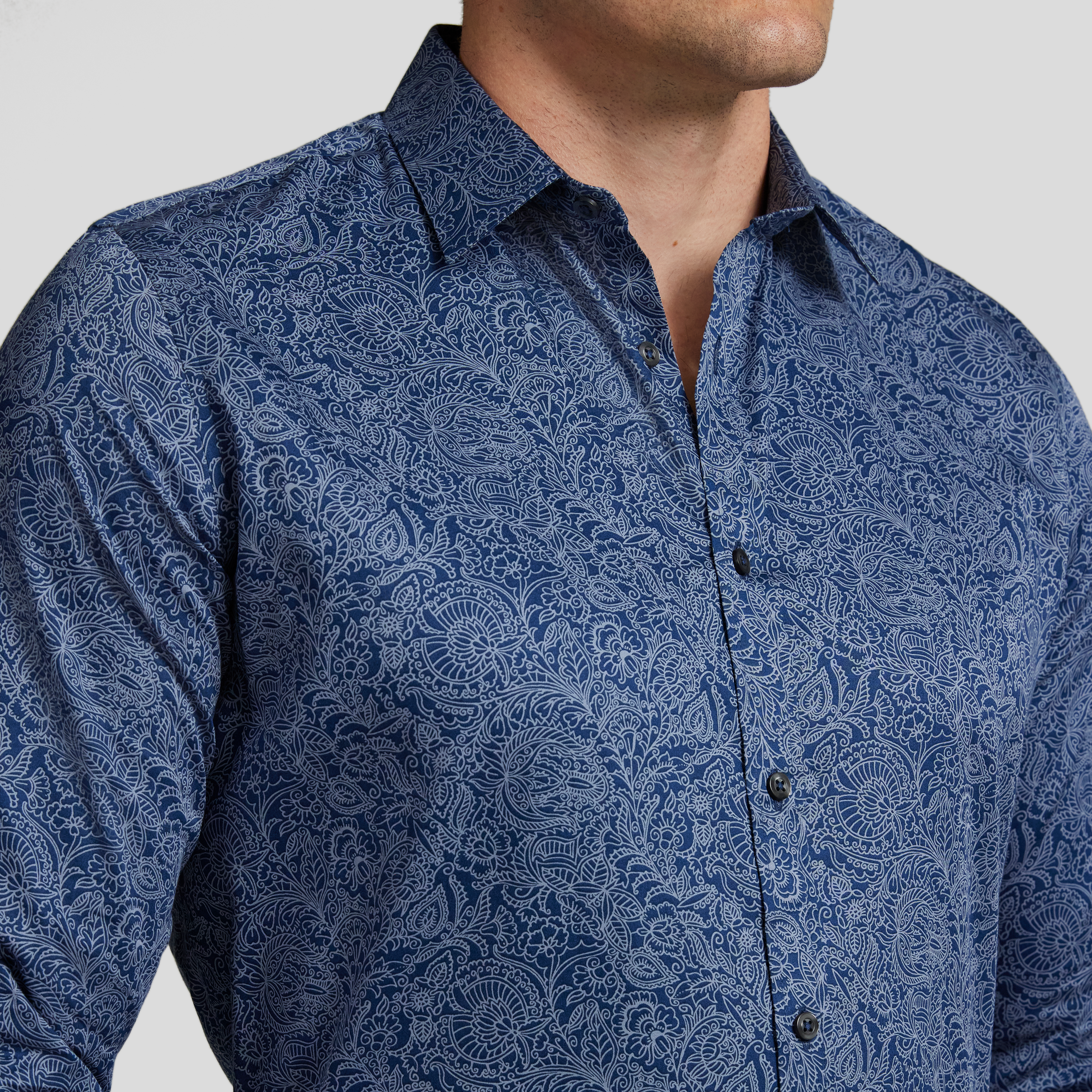Navy Paisley Print Shirt
