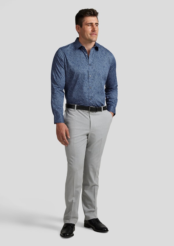 Navy Paisley Print Shirt