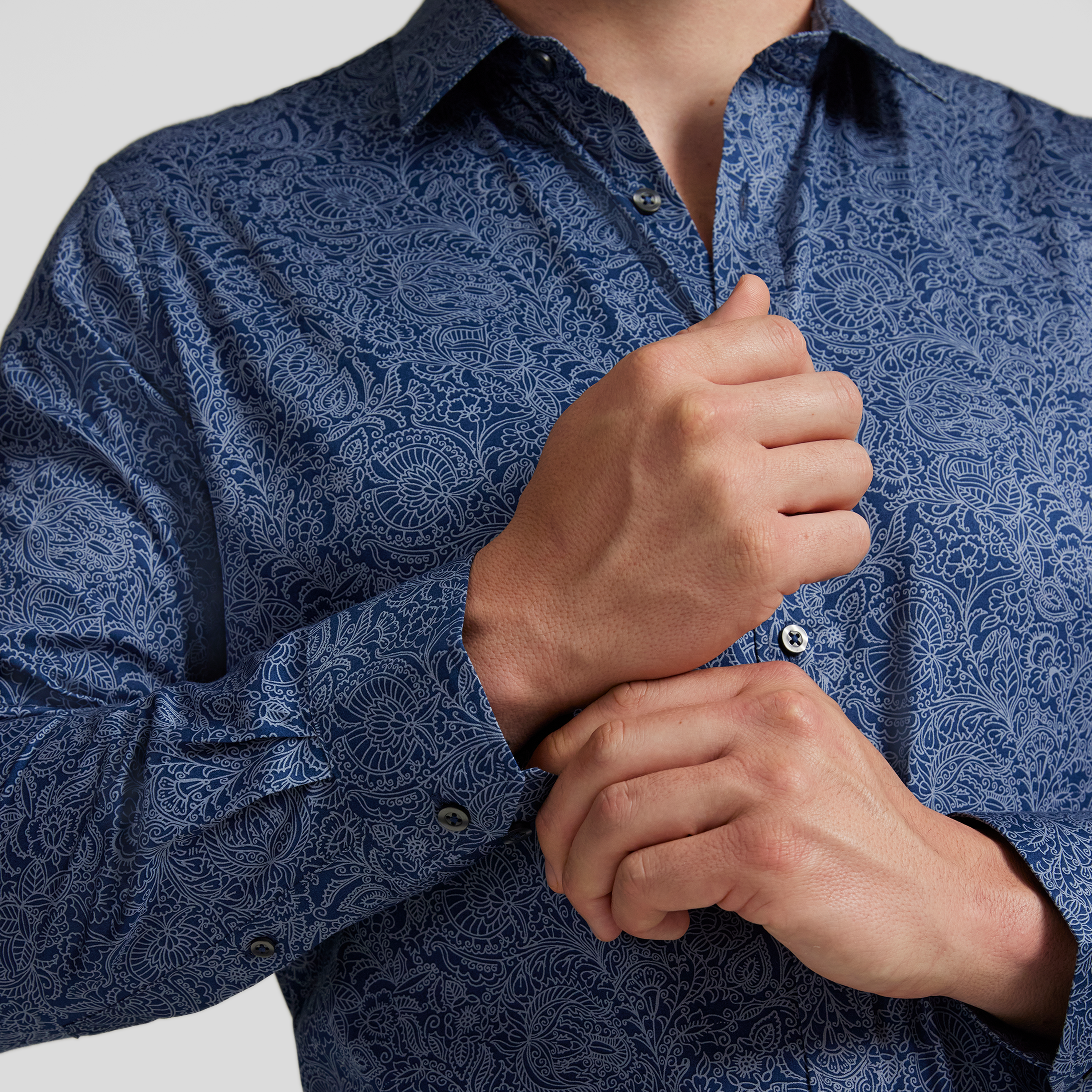 Navy Paisley Print Shirt