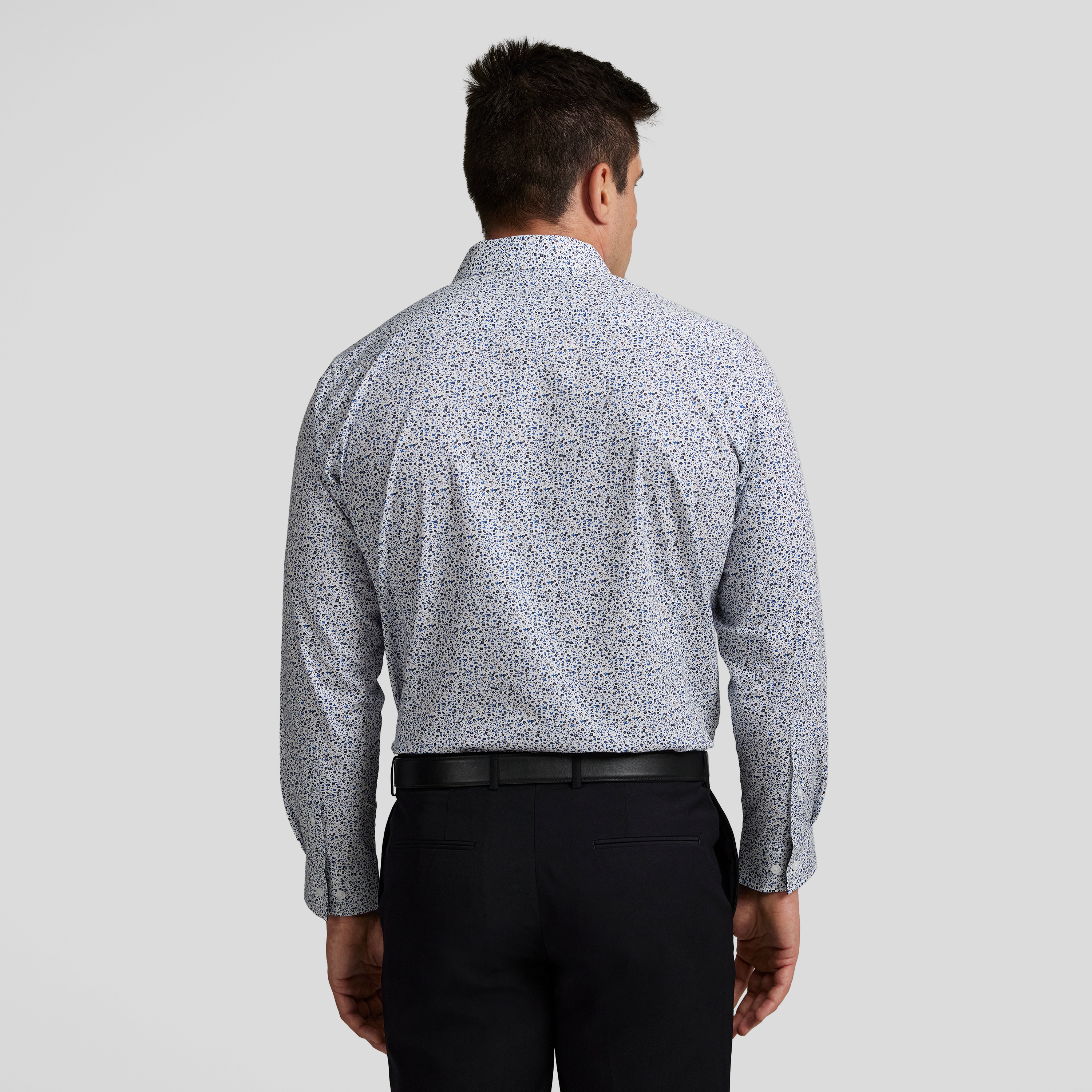 White Leo Ditsy Stretch Shirt