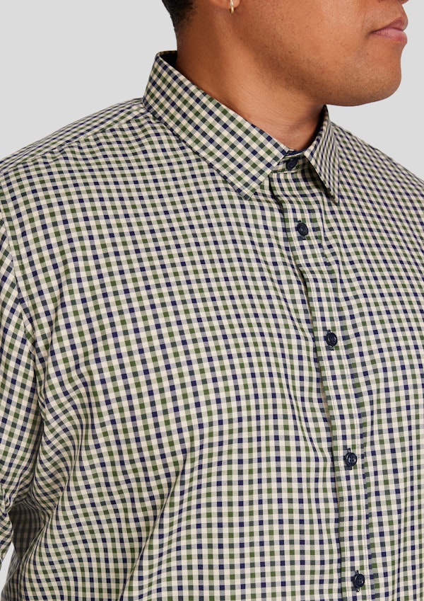 Green Noah Easy Care Check Shirt