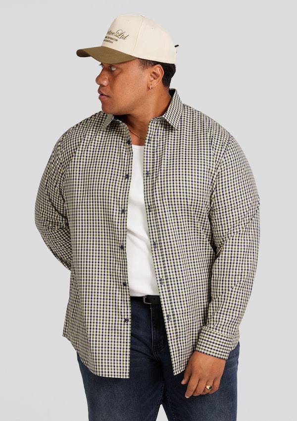 Green Noah Easy Care Check Shirt