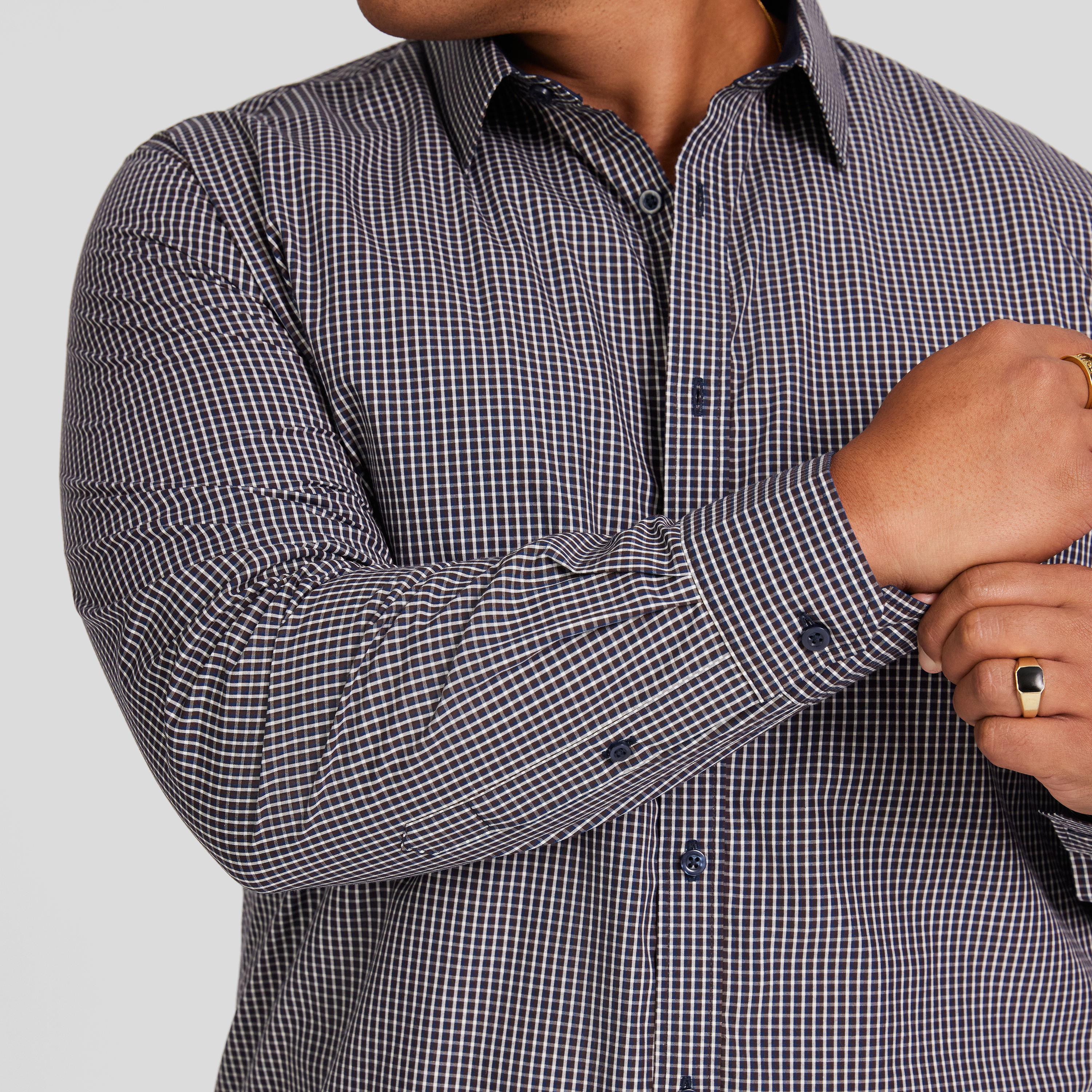 Navy Simon Easy Care Check Shirt