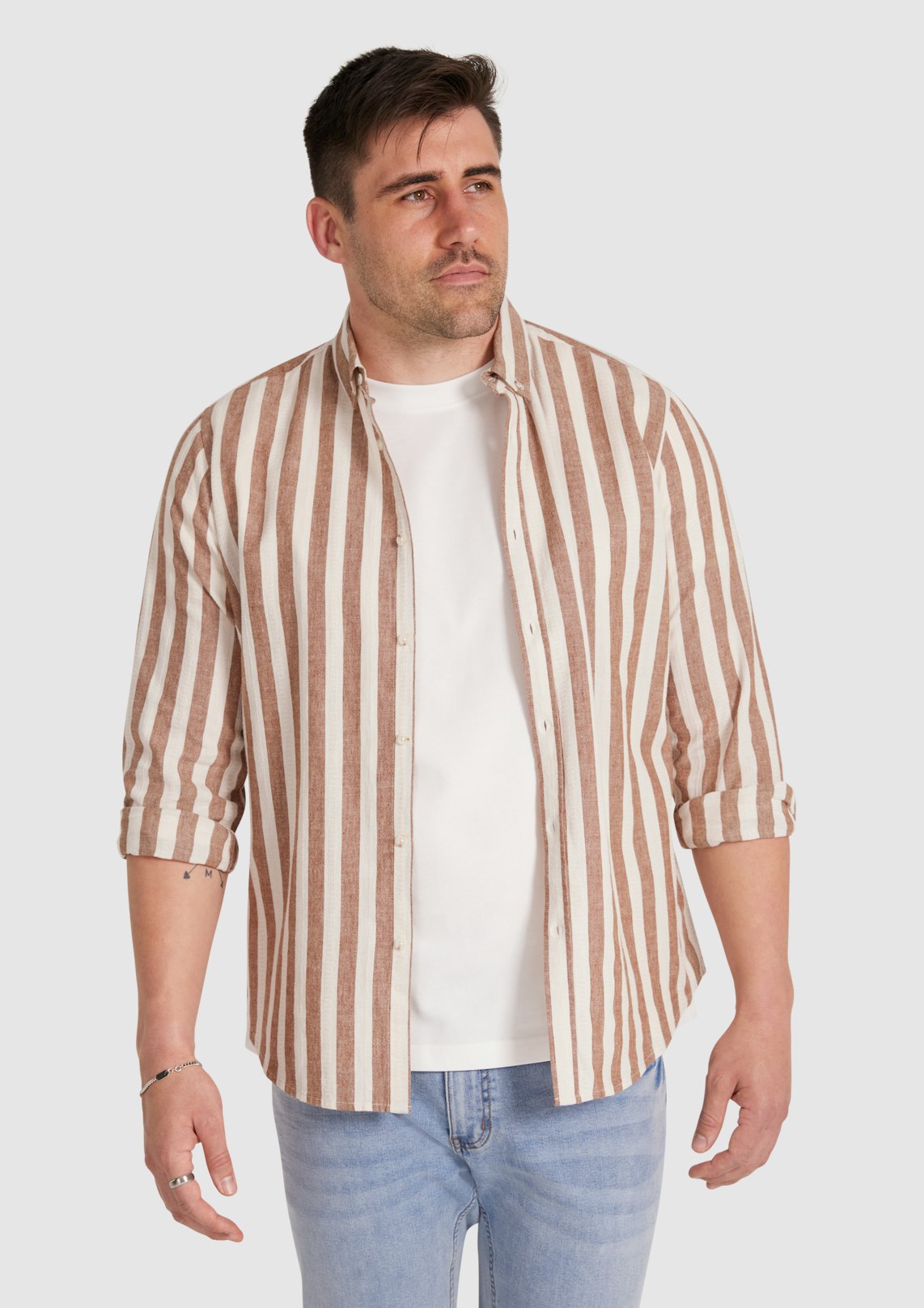 Husky Stripe Linen Blend Shirt