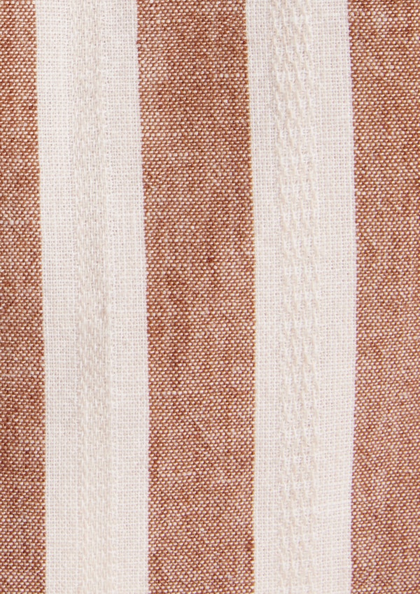 Brown Husky Stripe Linen Blend Shirt