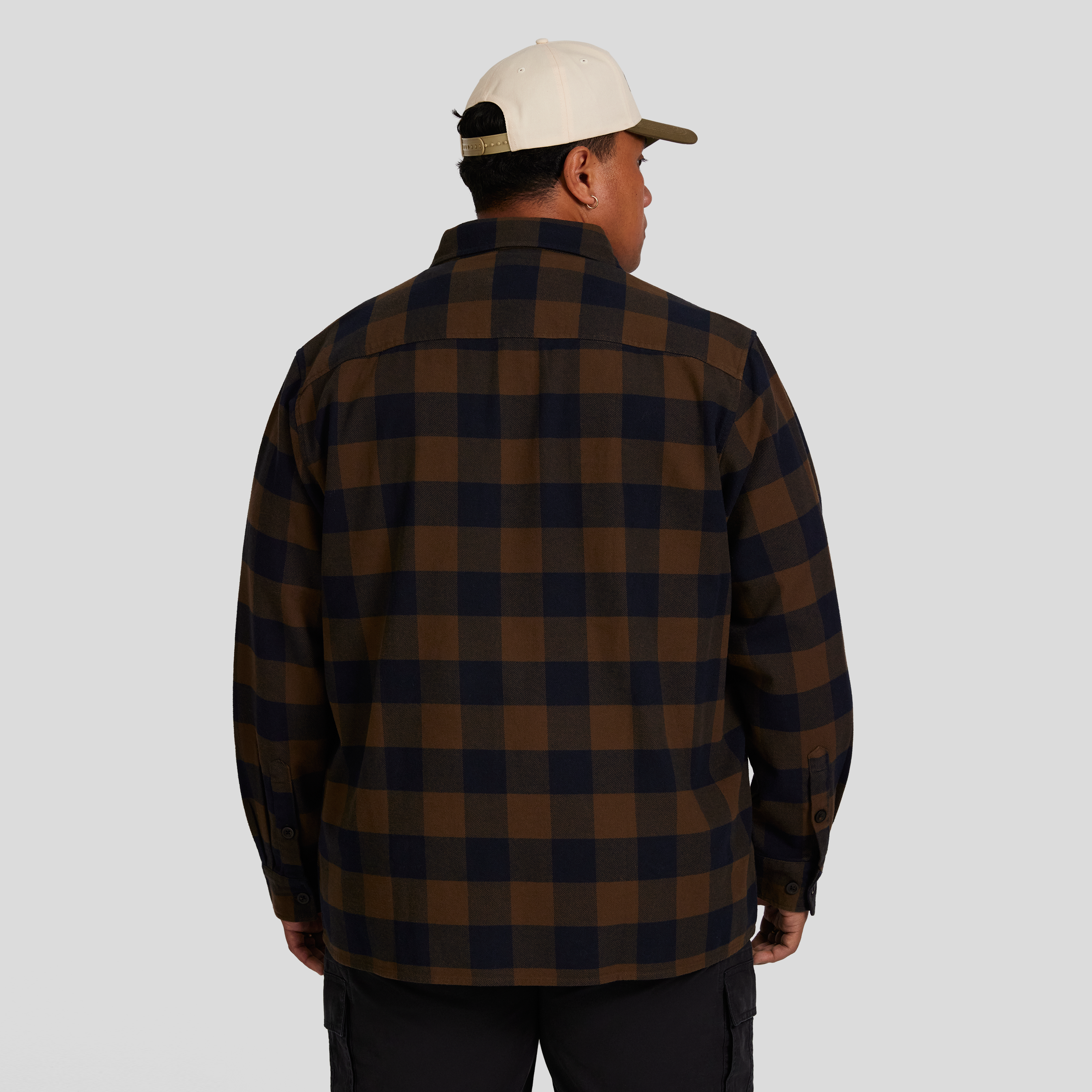 トップス COTTON CHECK SHIRT / BROWN CHEC size1 FB County Checker Brown Zip Crop Short Sleeve Shirt at Hamilton